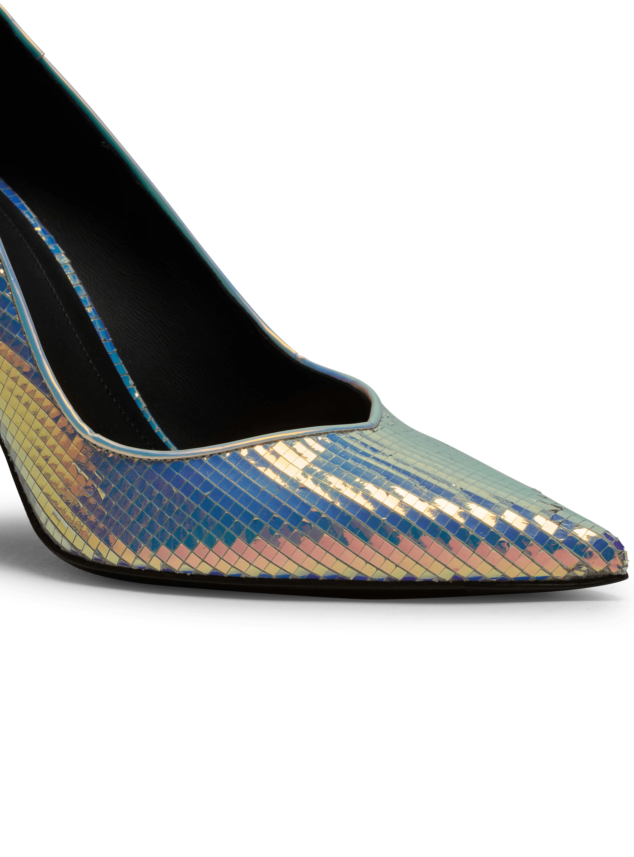 BALMAIN WOMEN'S PUMP RUBY-IRIDESCENT LEATHER NWT - Image 5
