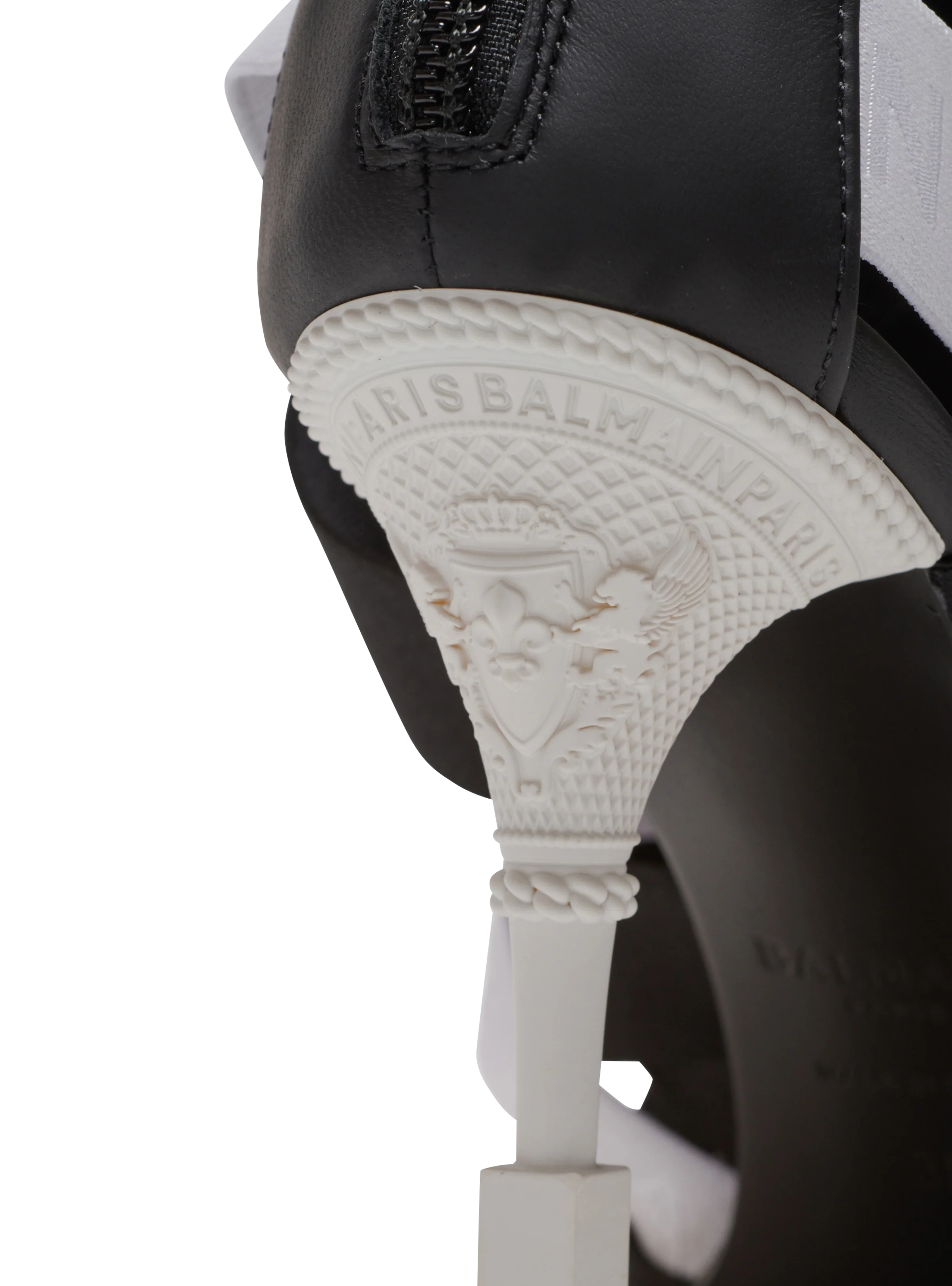 BALMAIN WOMEN'S BLACK WHITE ELASTIC STRAP SANDALS - Image 4