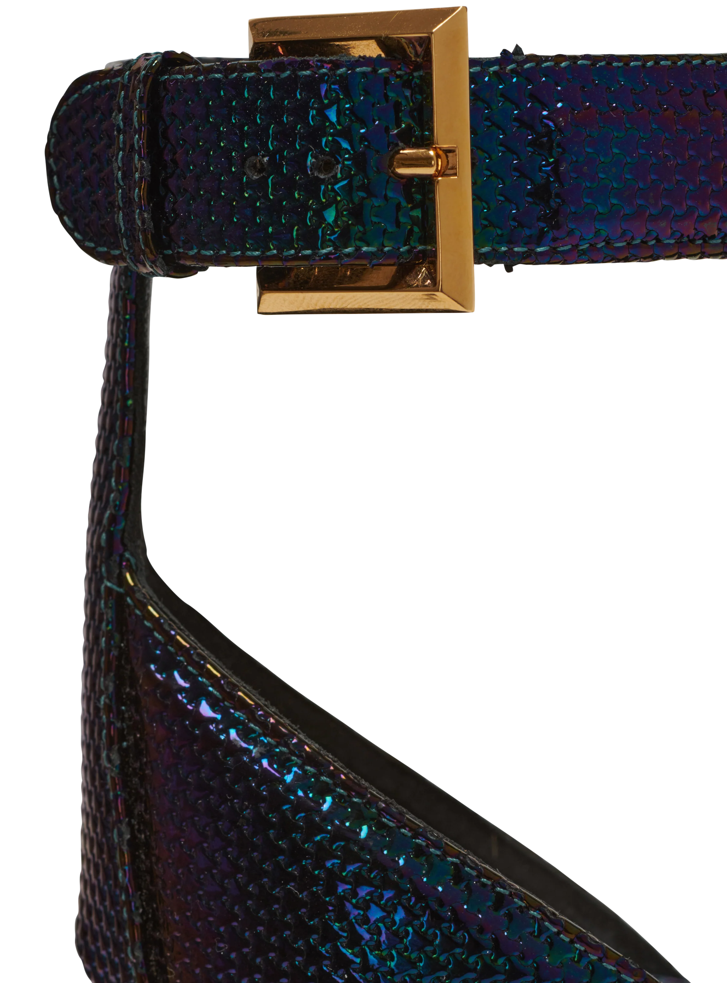 BALMAIN WOMEN'S SANDAL MONETA-IRIDESCENT MATERIAL NWT - Image 5
