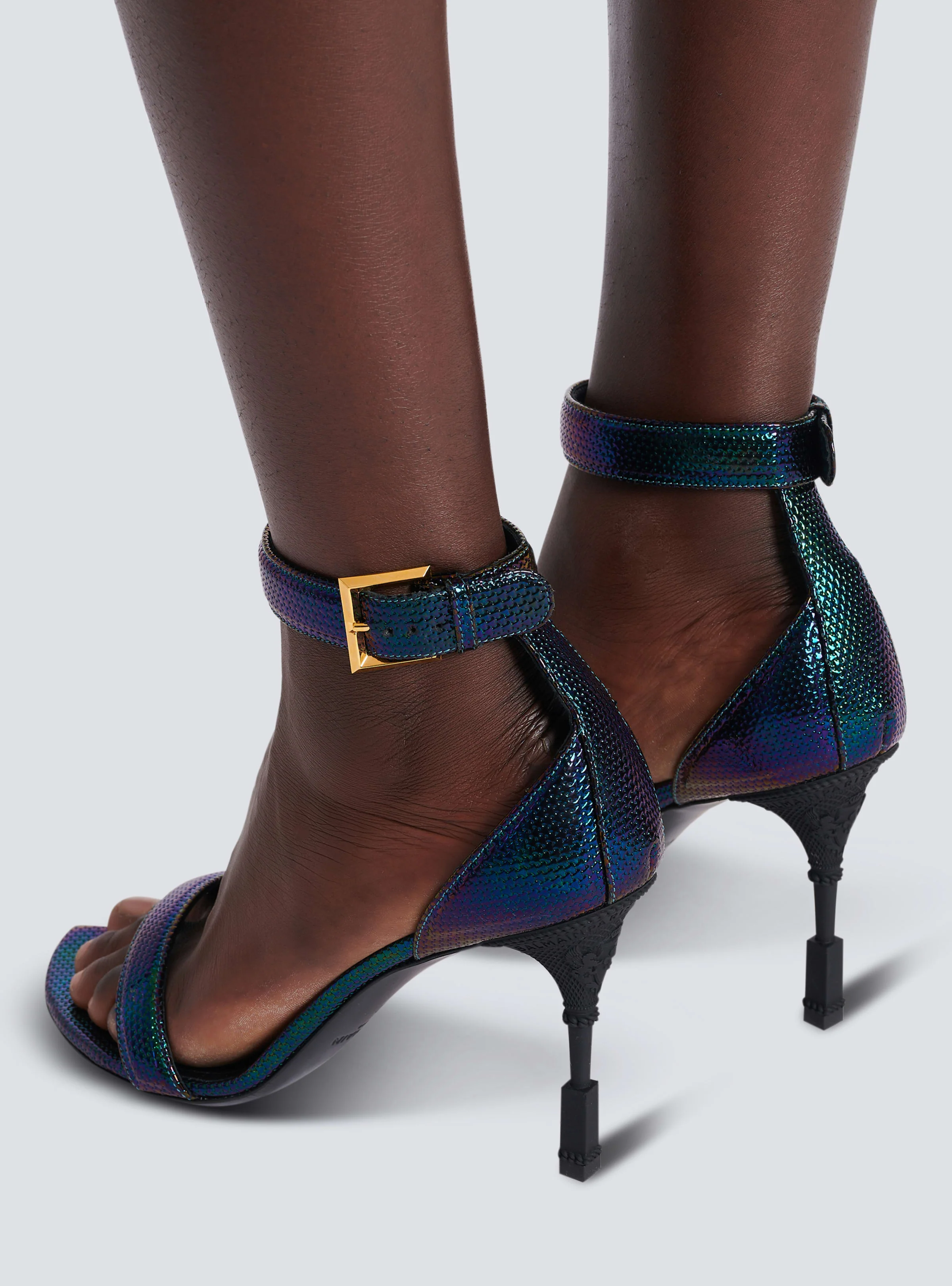 BALMAIN WOMEN'S SANDAL MONETA-IRIDESCENT MATERIAL NWT - Image 6