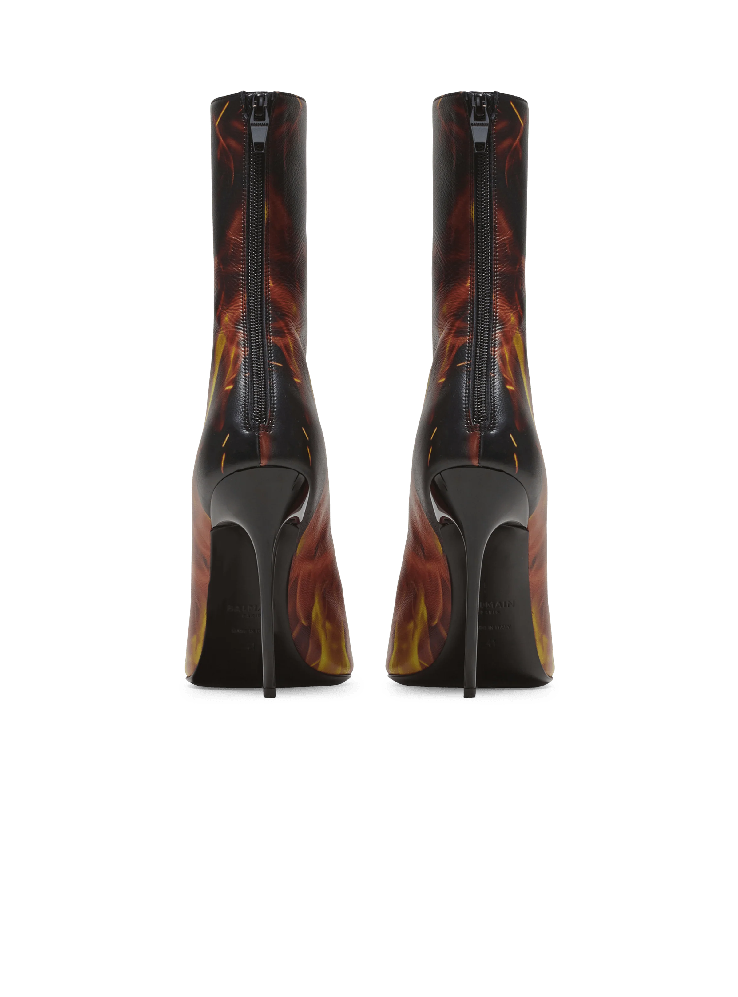 BALMAIN WOMEN'S SANDAL URIA-CALFSKIN FIRE PRINT NWT - Image 4
