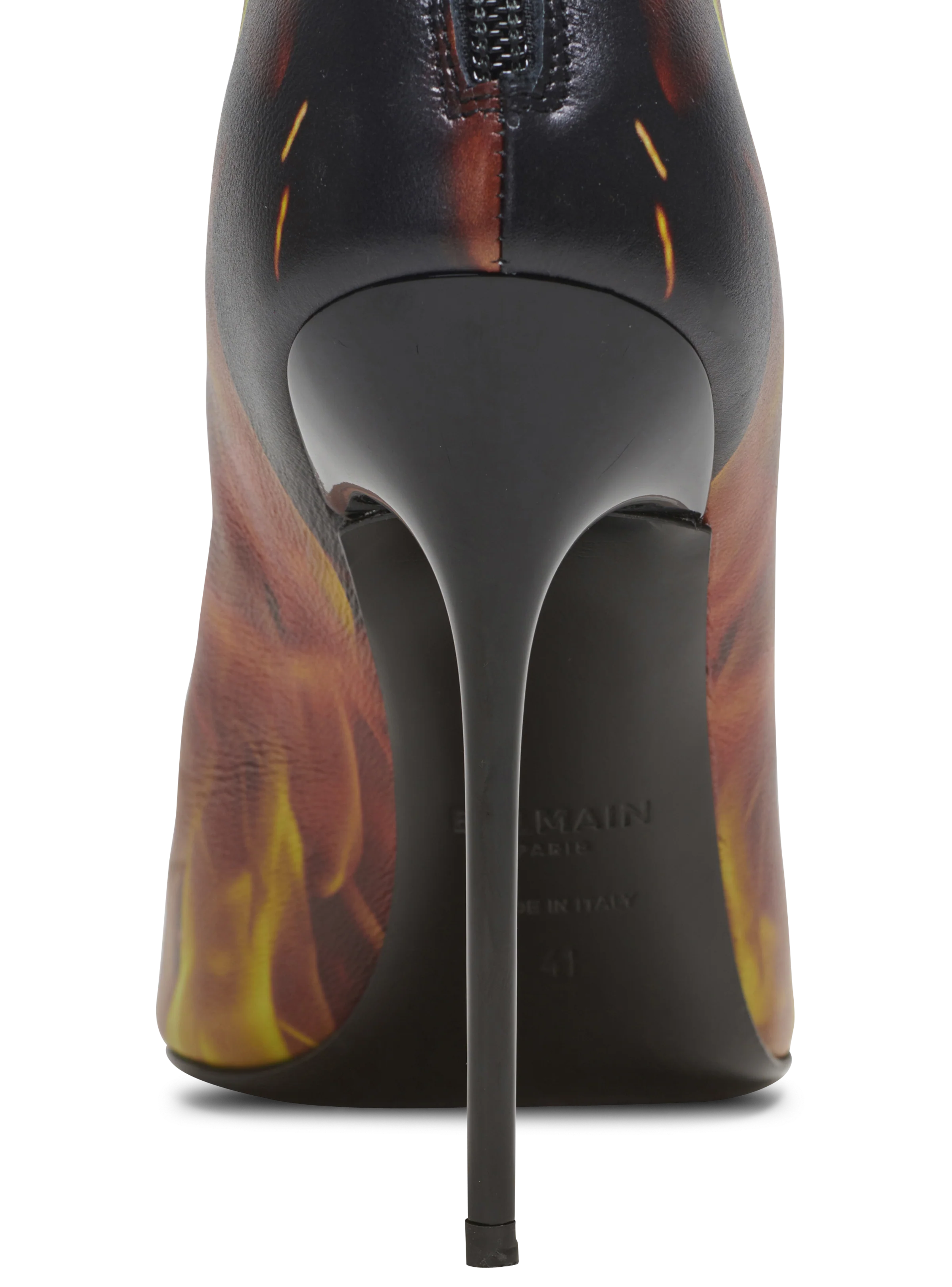 BALMAIN WOMEN'S SANDAL URIA-CALFSKIN FIRE PRINT NWT - Image 6