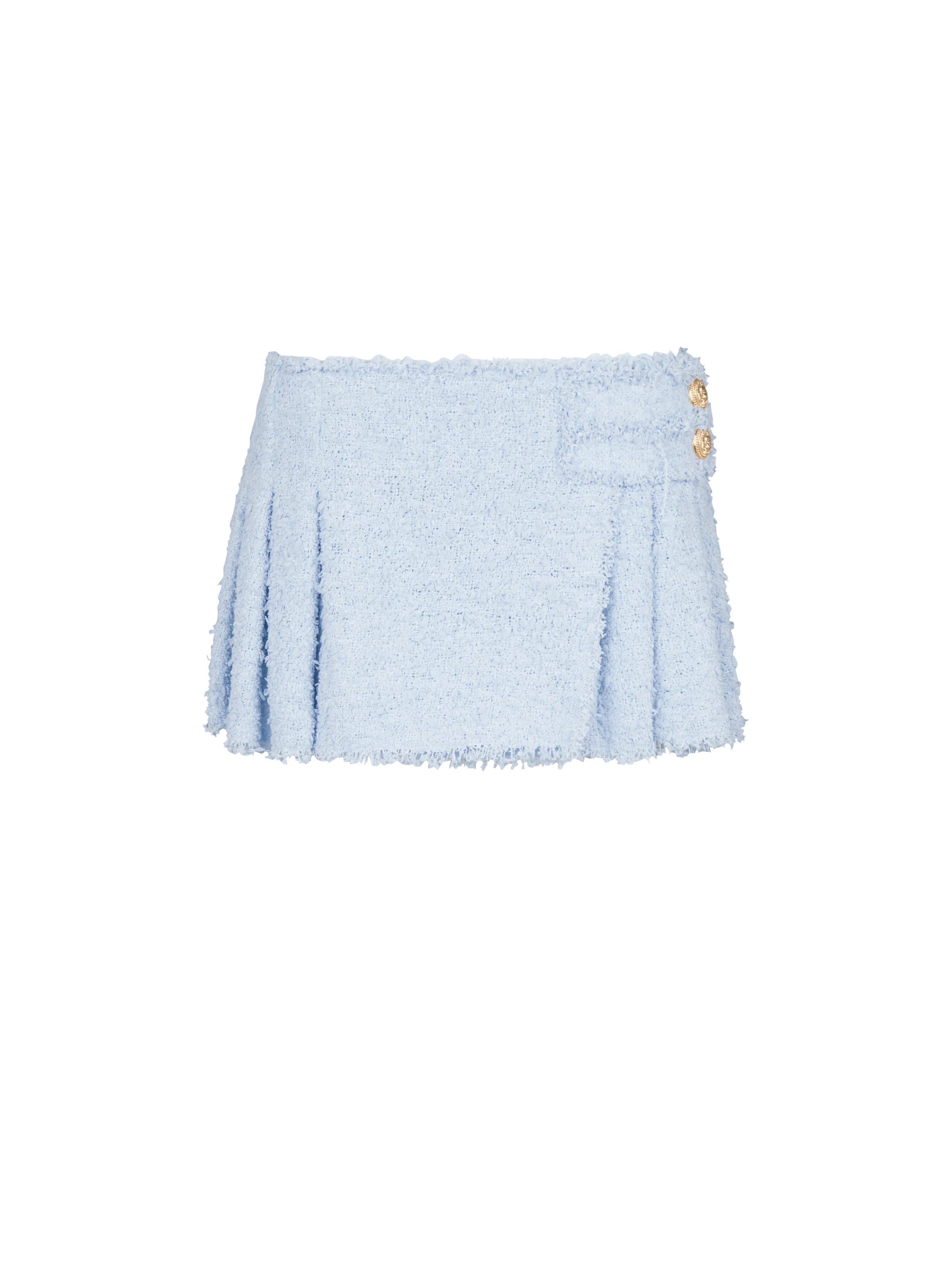 BALMAIN WOMEN'S TWEED MINI KILT SKIRT NWT