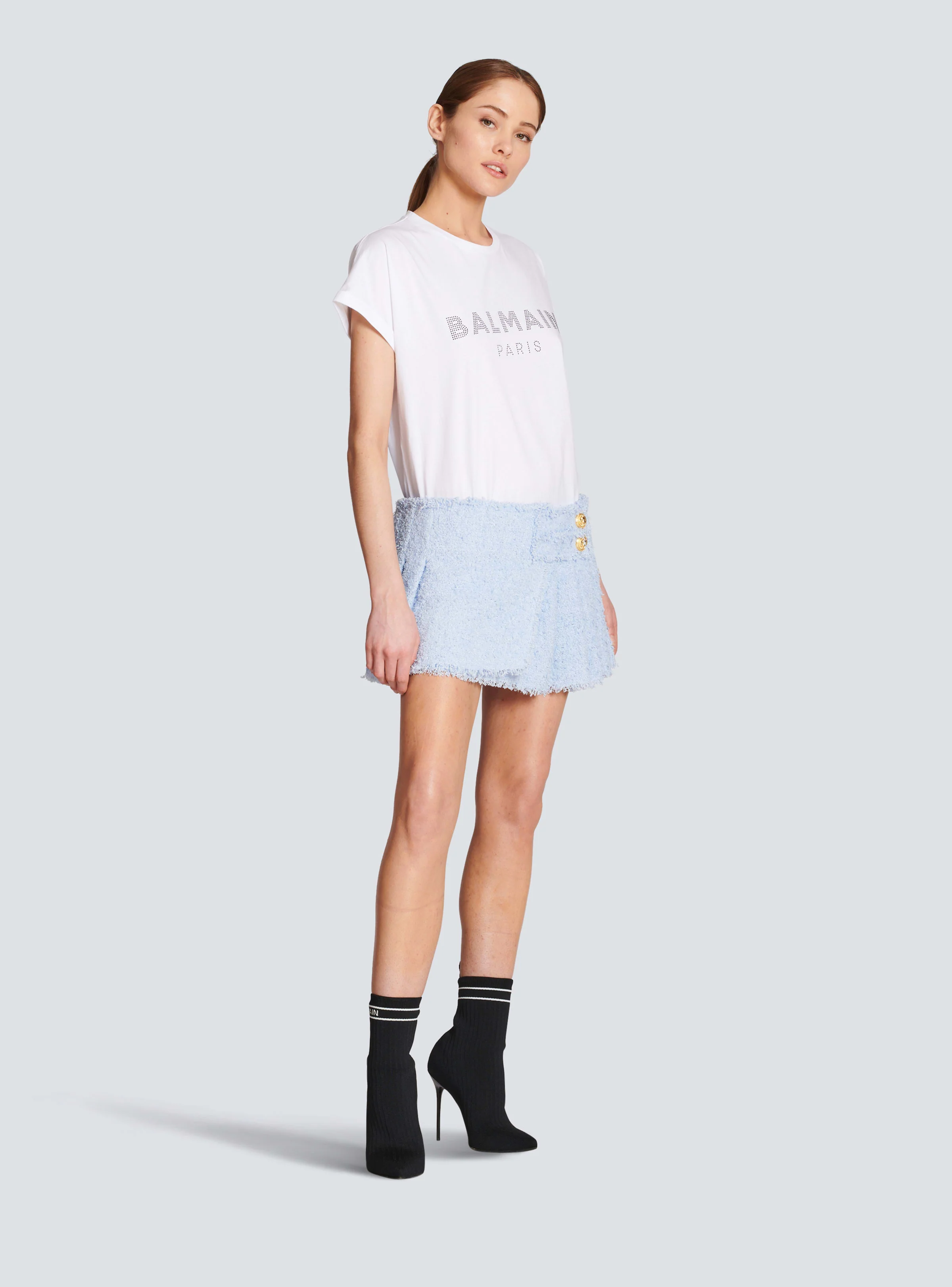 BALMAIN WOMEN'S TWEED MINI KILT SKIRT NWT - Image 3