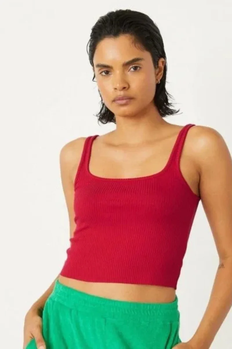 Bandier Bleecker Ribbed Straight Neck Cami
