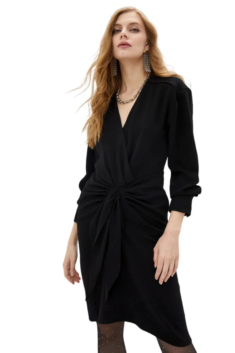 Ba&sh Kiari Nipped Waist Mini Dress Black