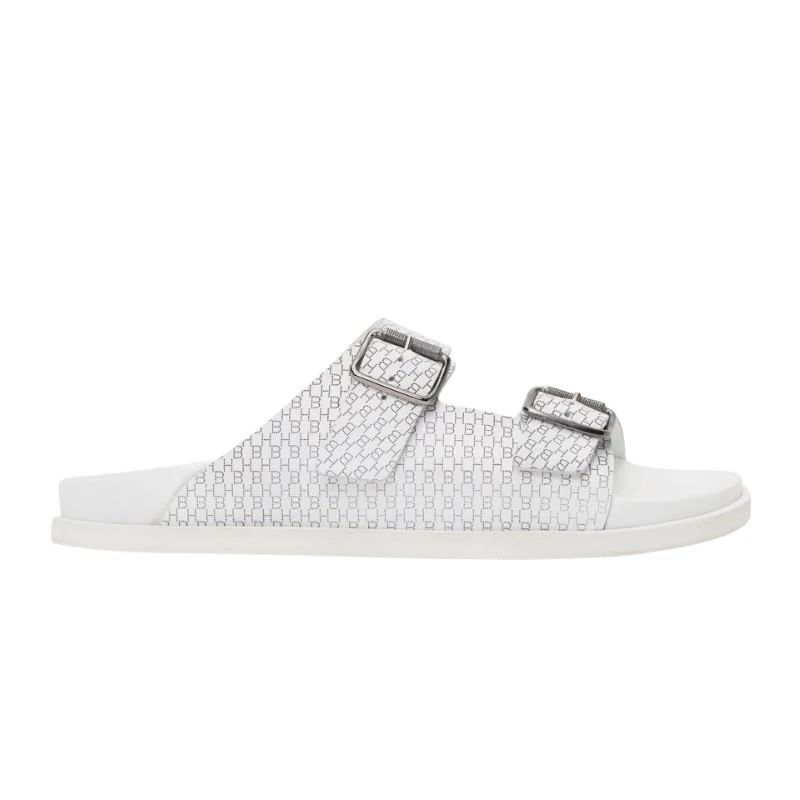 Mens | BOSS Cliff Logo Buckle Sandal White