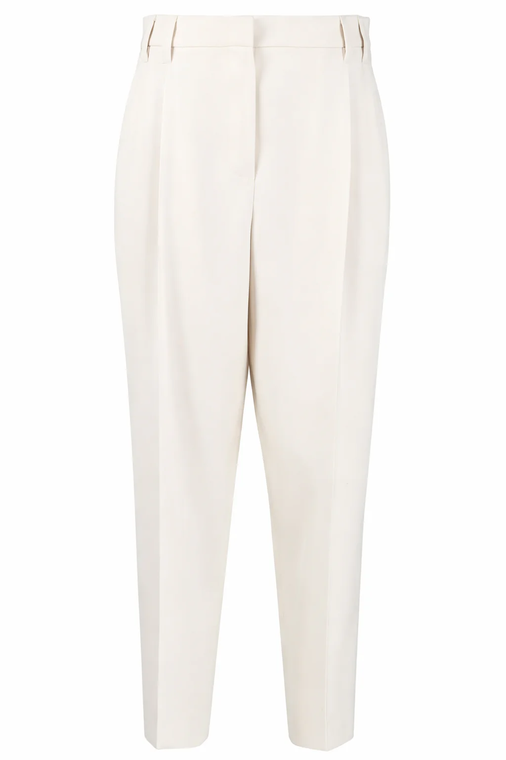 BRUNELLO CUCINELLI WOMEN'S MILK WOOL TAILORED TROUSERS