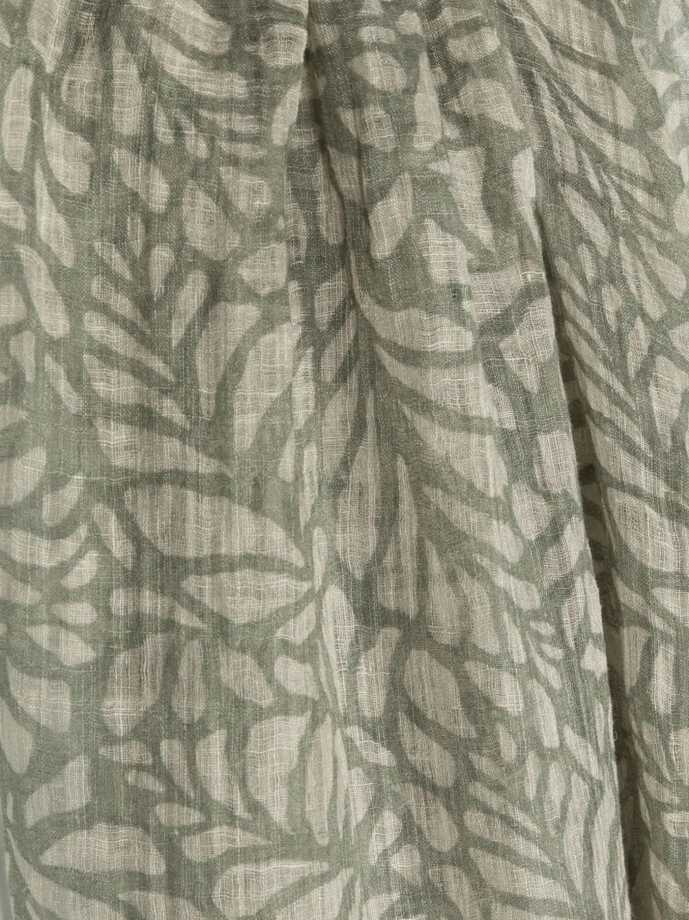 BRUNELLO CUCINELLI WOMEN'S BEIGE AND GREEN PATTERNED SCARF - Image 2