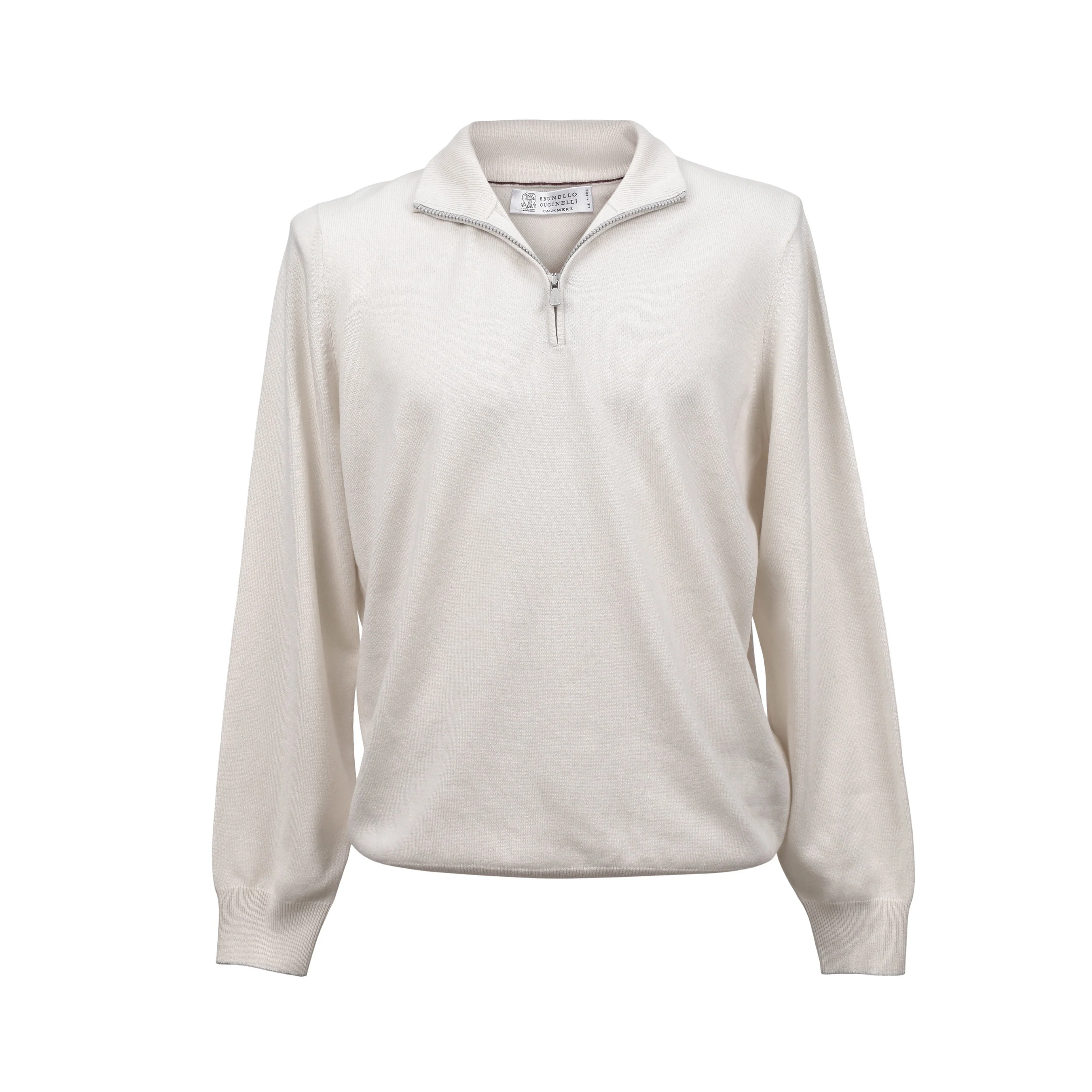 BRUNELLO CUCINELLI MEN'S 100% CASHMERE 1/4 ZIP UP  SWEATER / PULLOVER