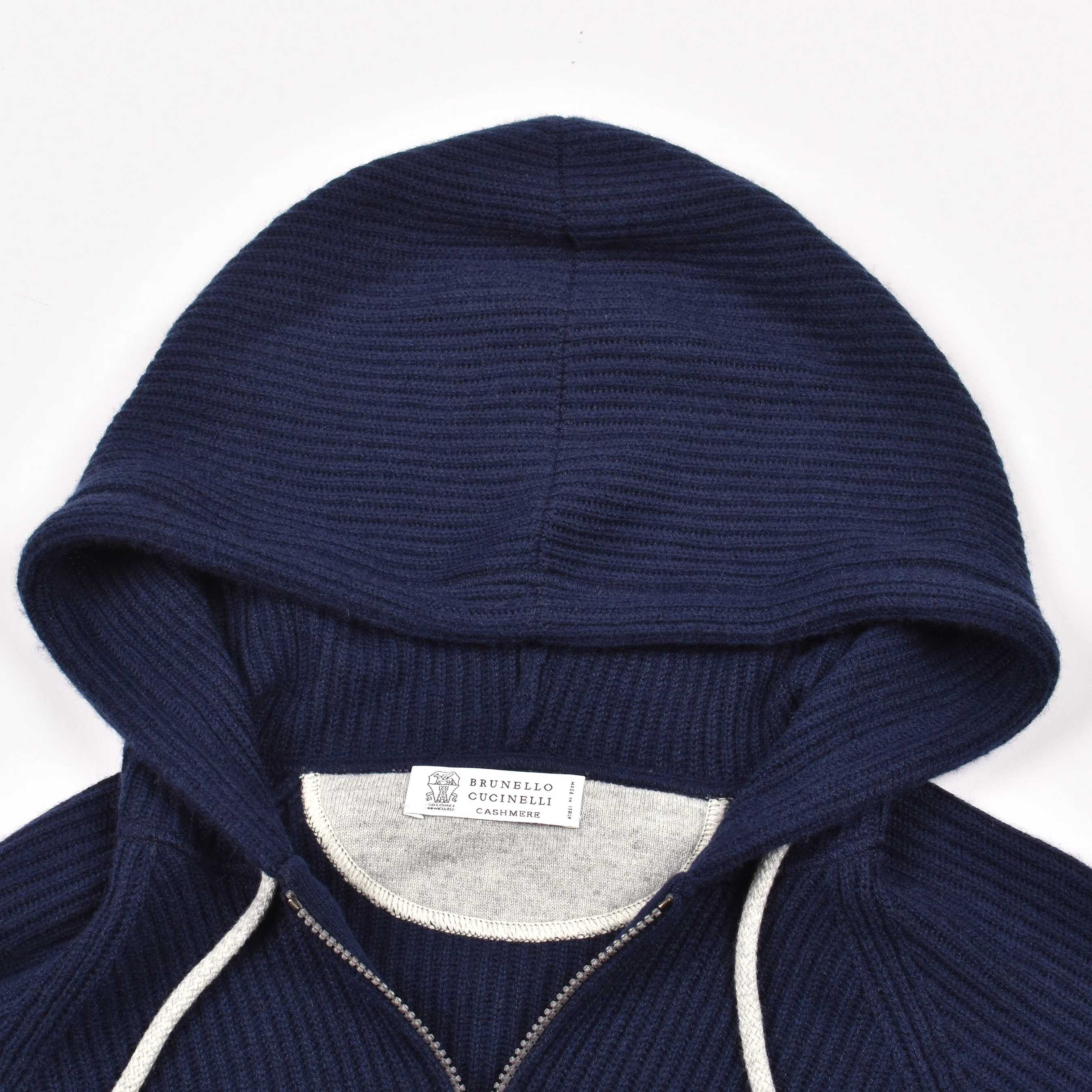 BRUNELLO CUCINELLI MEN'S 100% CASHMERE ATHLETIC KNIT ZIP UP FASHION HOODIE NEW - Image 4