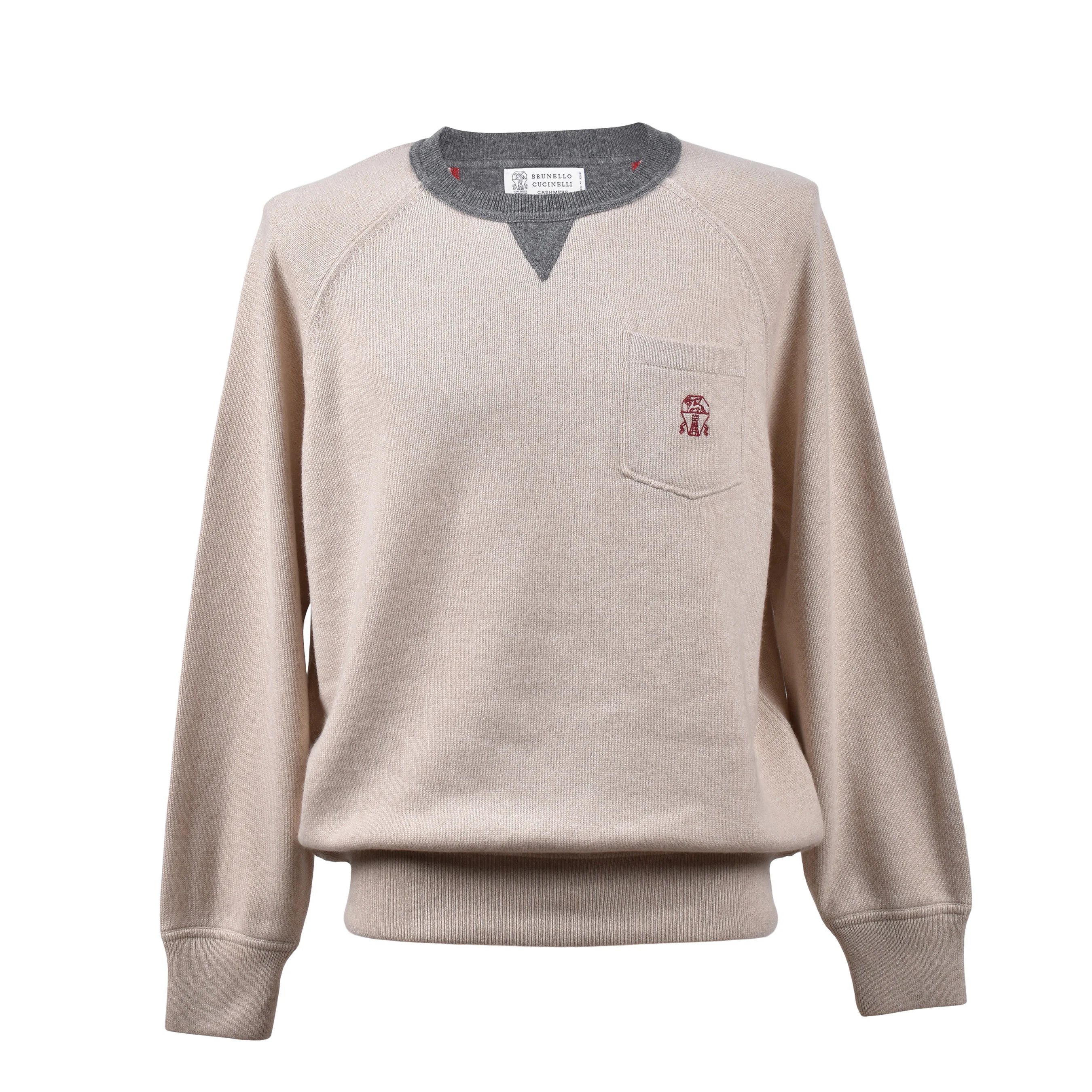 BRUNELLO CUCINELLI MEN'S 100% CASHMERE ATHLETIC STYLE CREW NECK SWEATER NEW