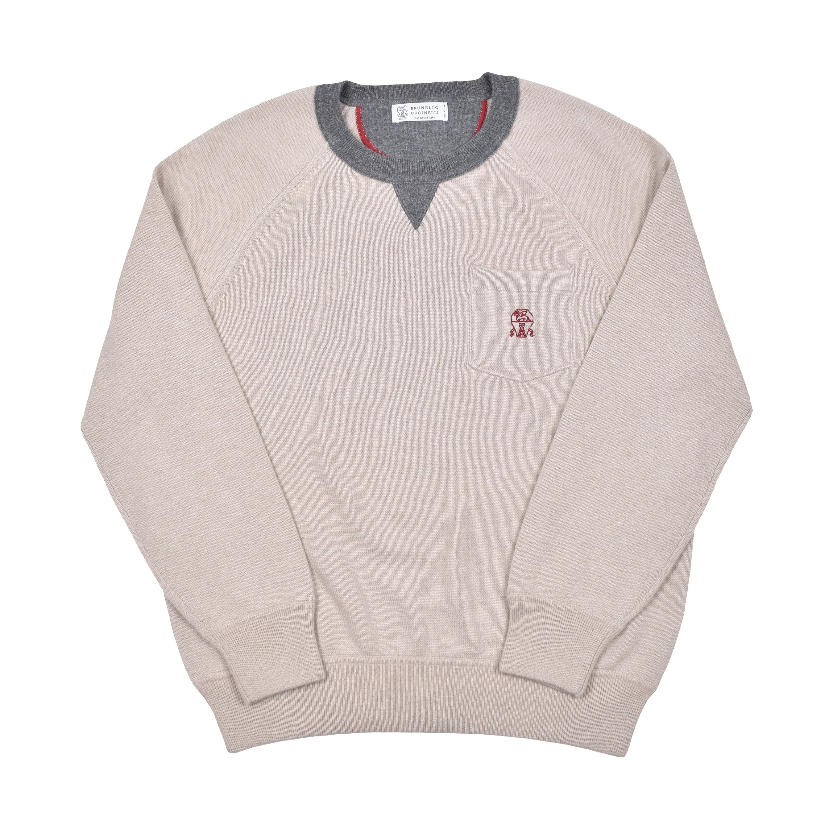BRUNELLO CUCINELLI MEN'S 100% CASHMERE ATHLETIC STYLE CREW NECK SWEATER NEW - Image 3