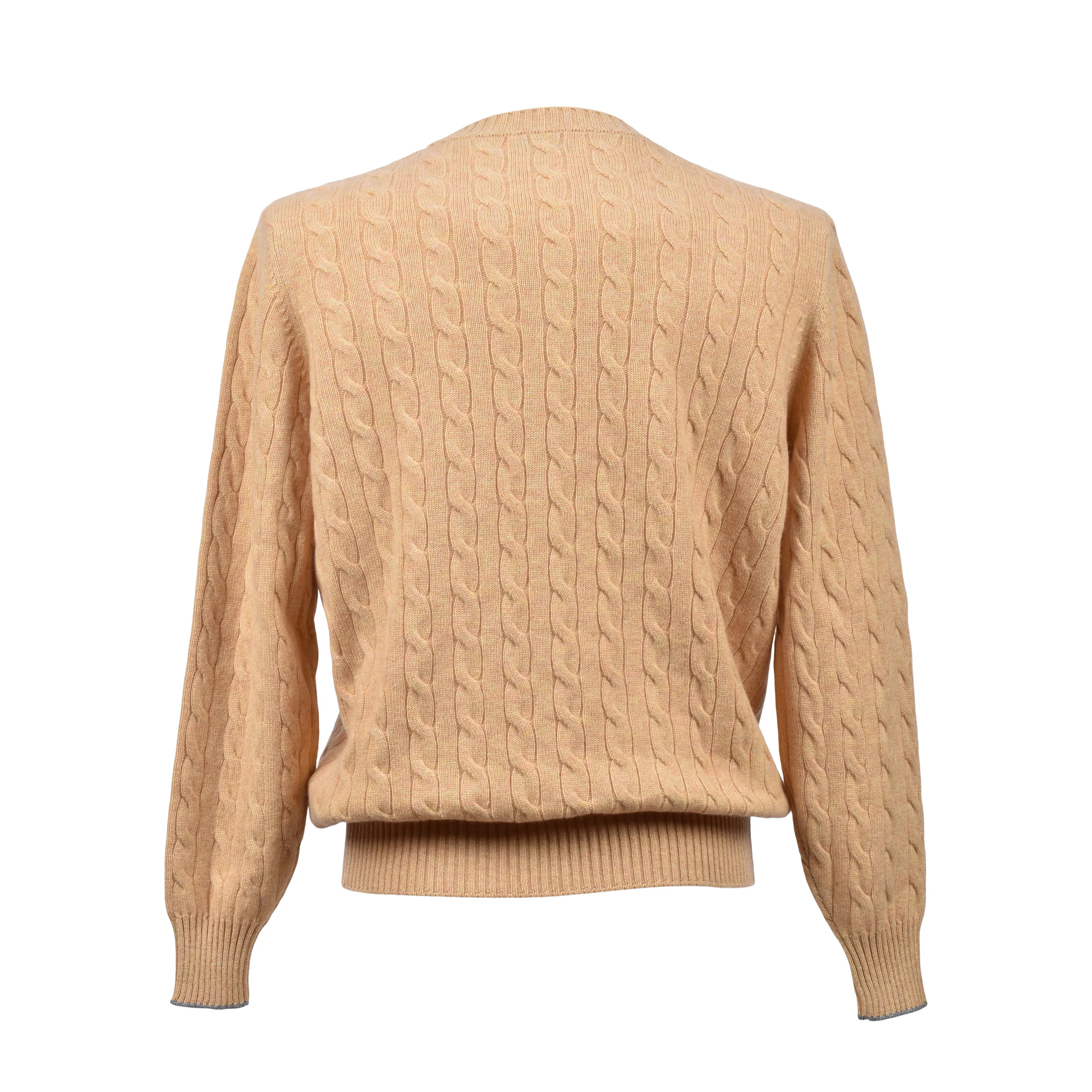 BRUNELLO CUCINELLI MEN'S 100% CASHMERE CABLE KNIT CREW NECK SWEATER/PULLOVER NEW - Image 2