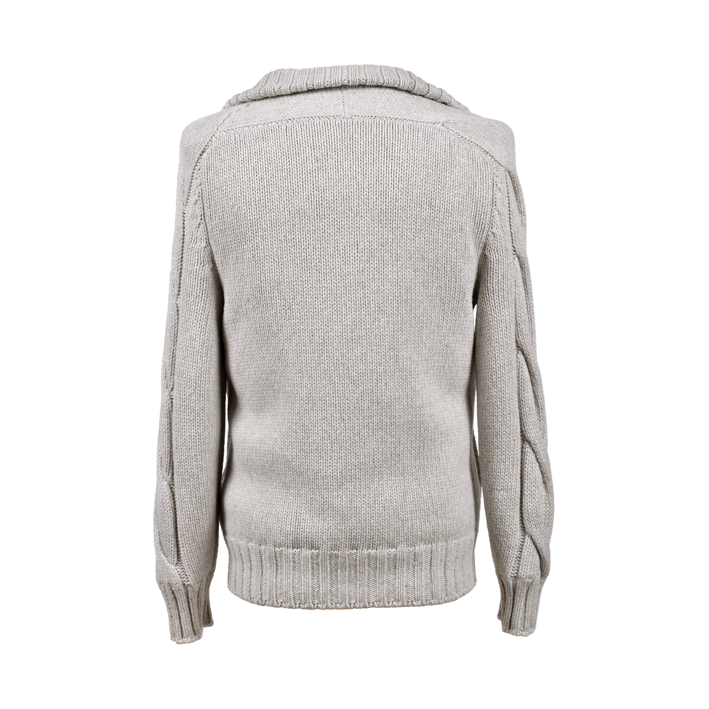 BRUNELLO CUCINELLI MEN'S 100% CASHMERE CARDIGAN STLYE CABLE KNIT PUFFER JACKET - Image 2