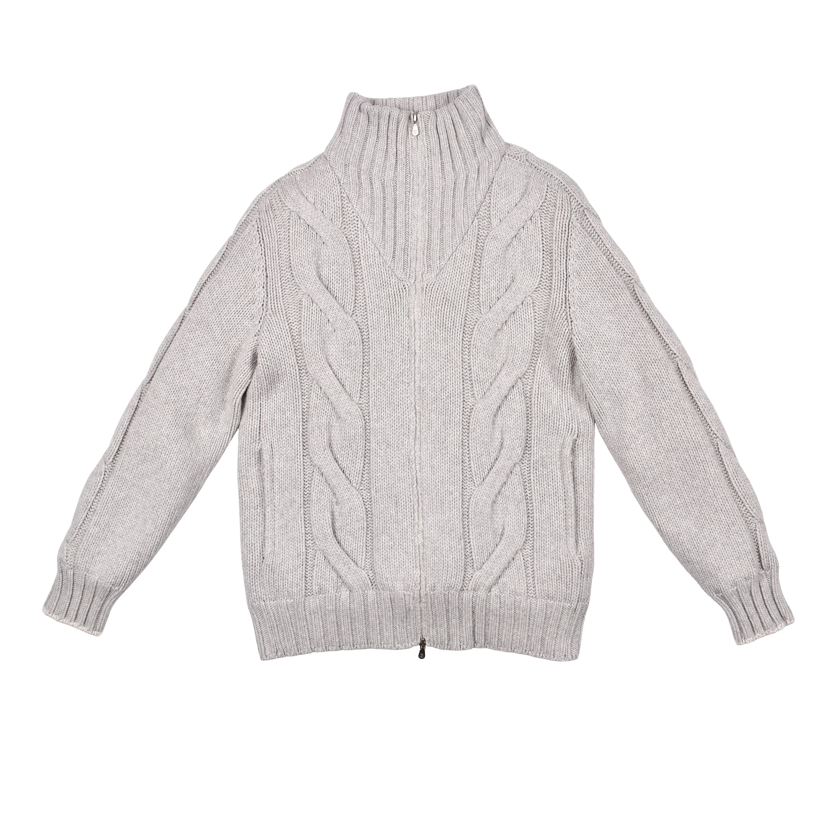 BRUNELLO CUCINELLI MEN'S 100% CASHMERE CARDIGAN STLYE CABLE KNIT PUFFER JACKET - Image 3
