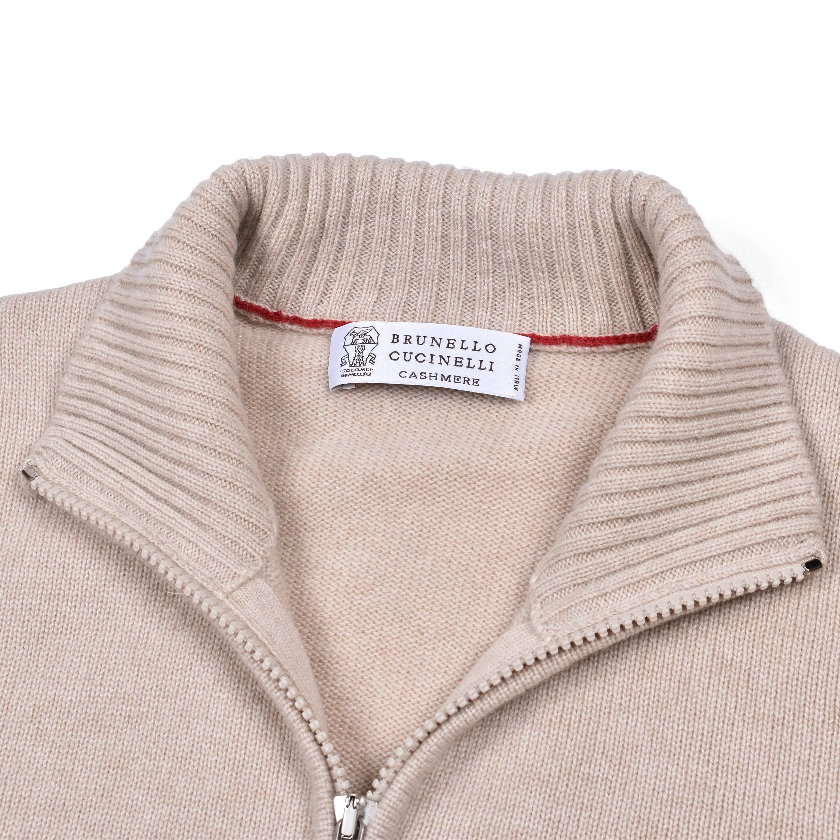 BRUNELLO CUCINELLI MEN'S 100% CASHMERE CASUAL 1/4 ZUP UP SWEATER - Image 4