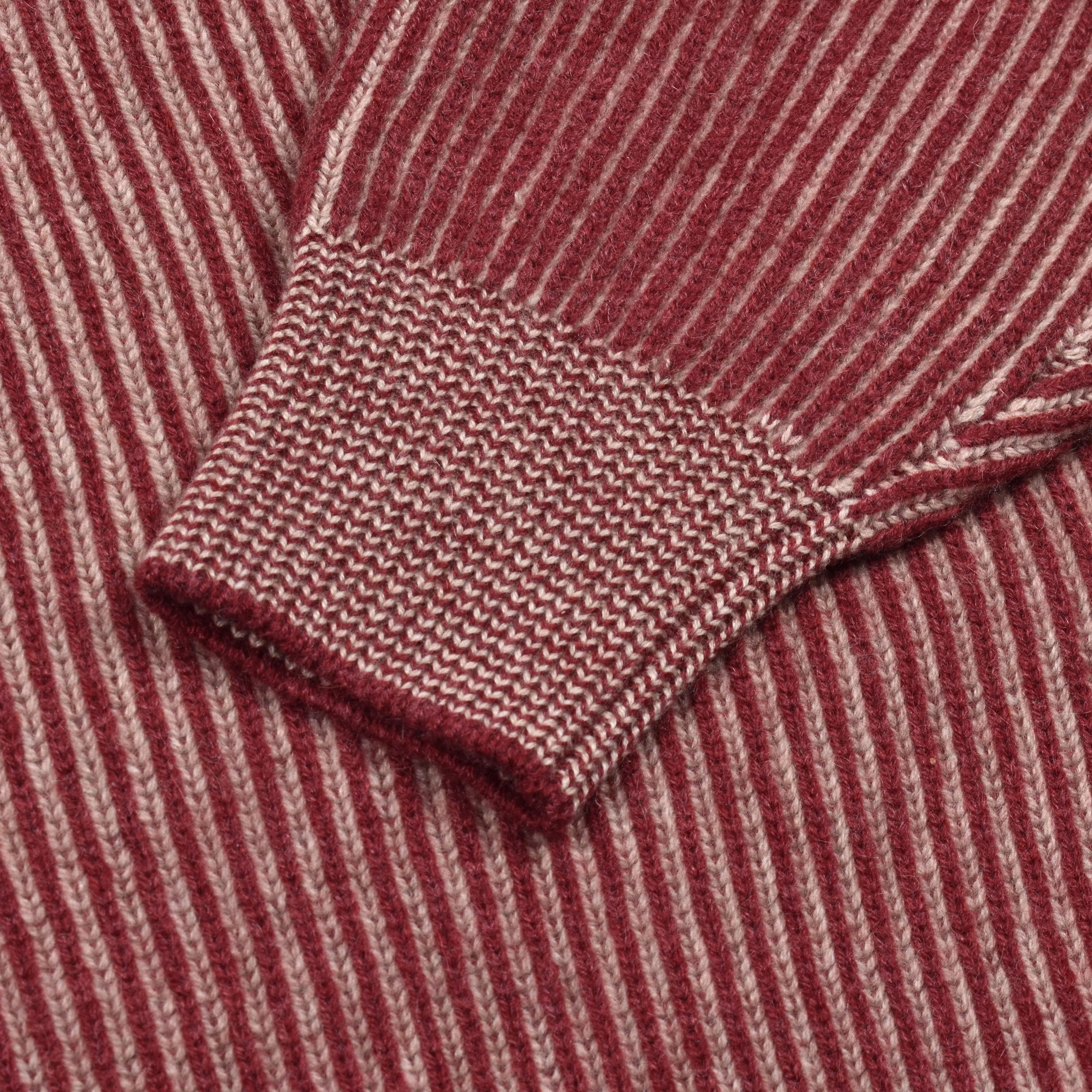 BRUNELLO CUCINELLI MEN'S 100% CASHMERE CREW NECK BURGUNDY SWEATER - Image 5
