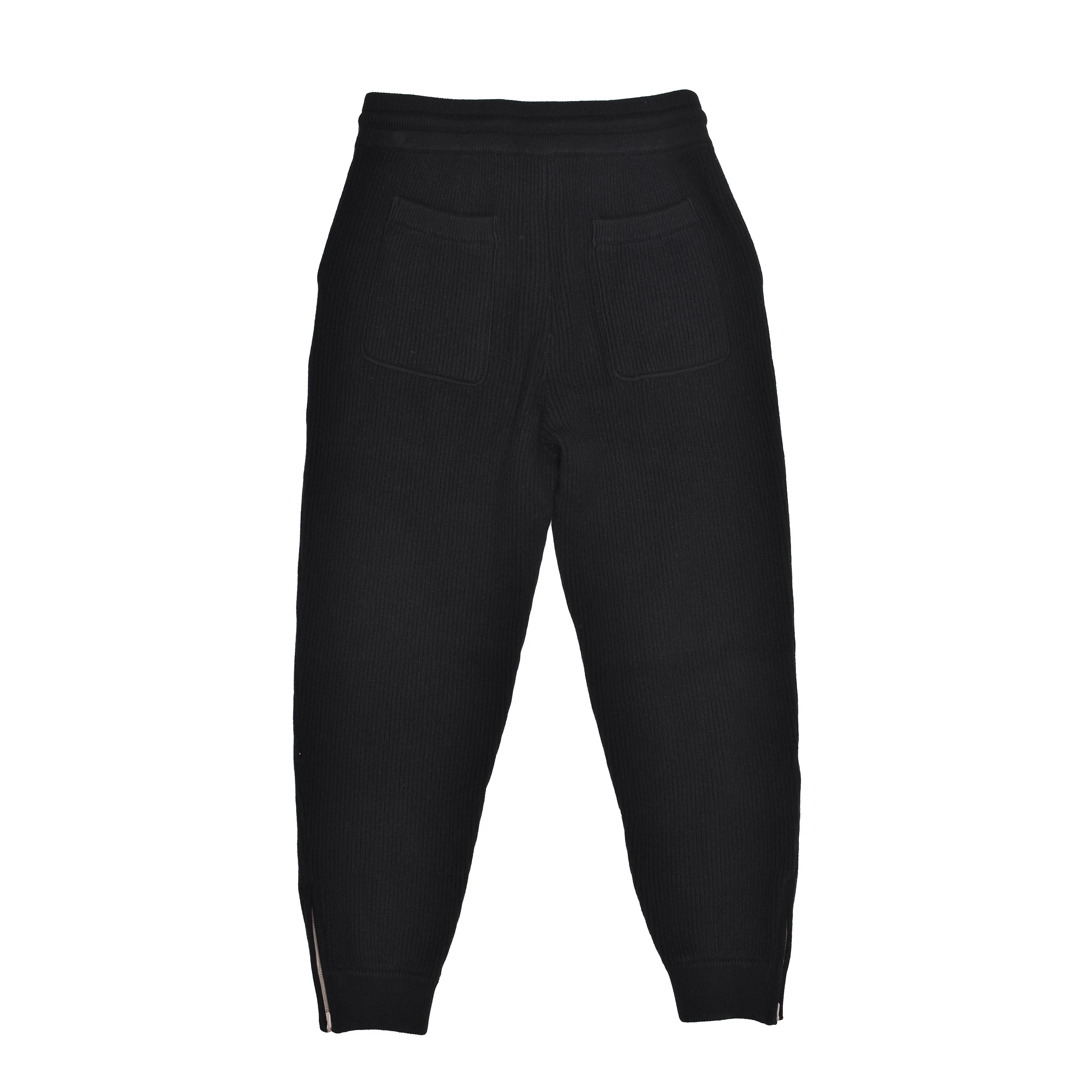 BRUNELLO CUCINELLI MEN'S 100% CASHMERE JET BALCK ATHLETIC FASHION GYM/SWEATPANTS - Image 2