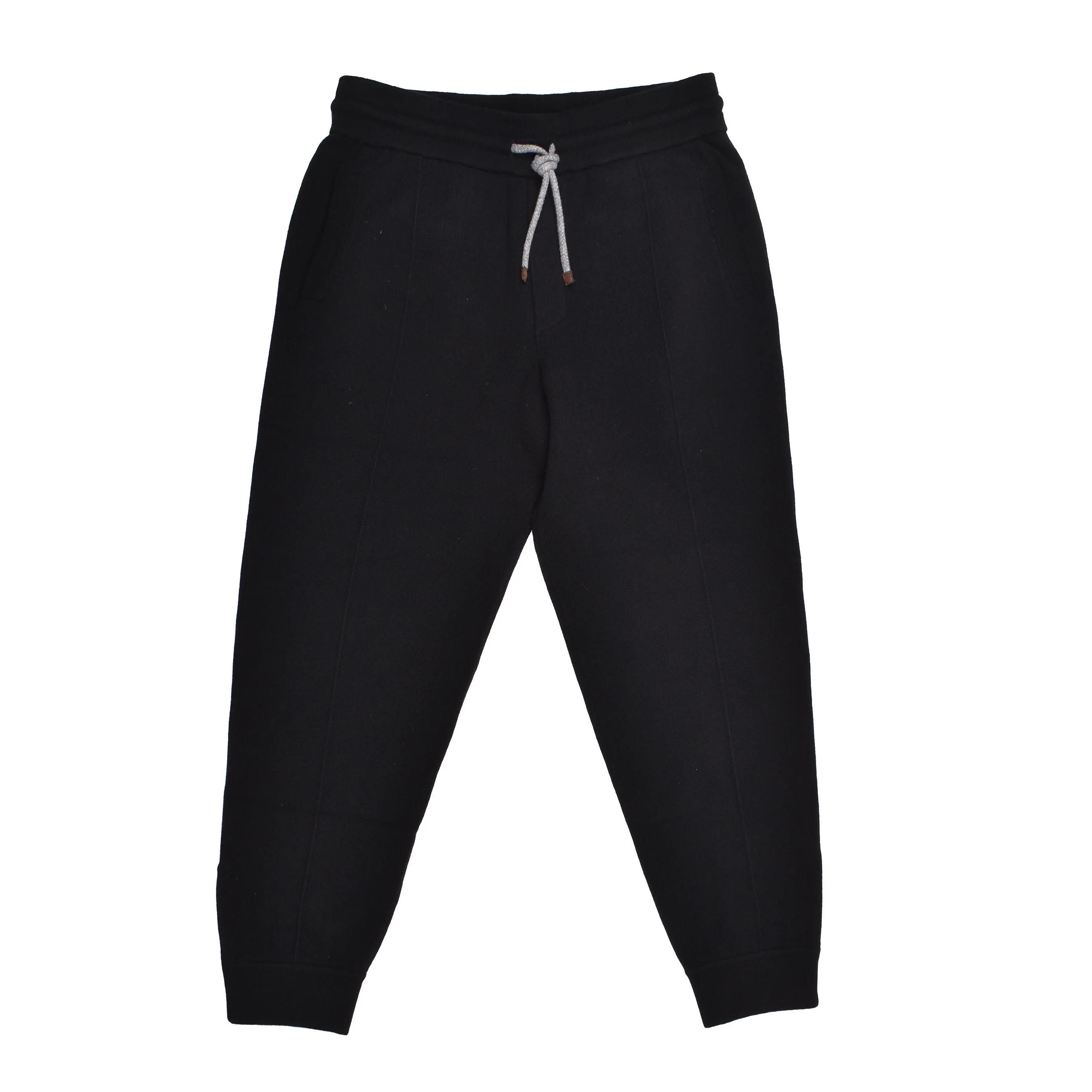 BRUNELLO CUCINELLI MEN'S 100% CASHMERE JET BLACK ATHLETIC FASHION GYM/SWEATPANTS
