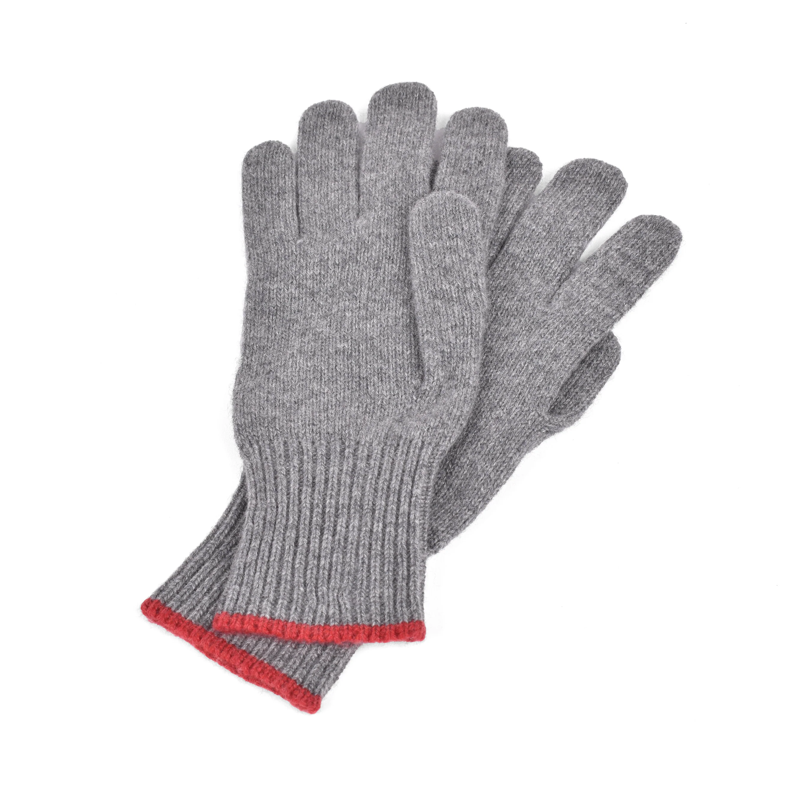 BRUNELLO CUCINELLI MEN'S 100% CASHMERE KNIT GRAY GLOVES NEW - Image 2