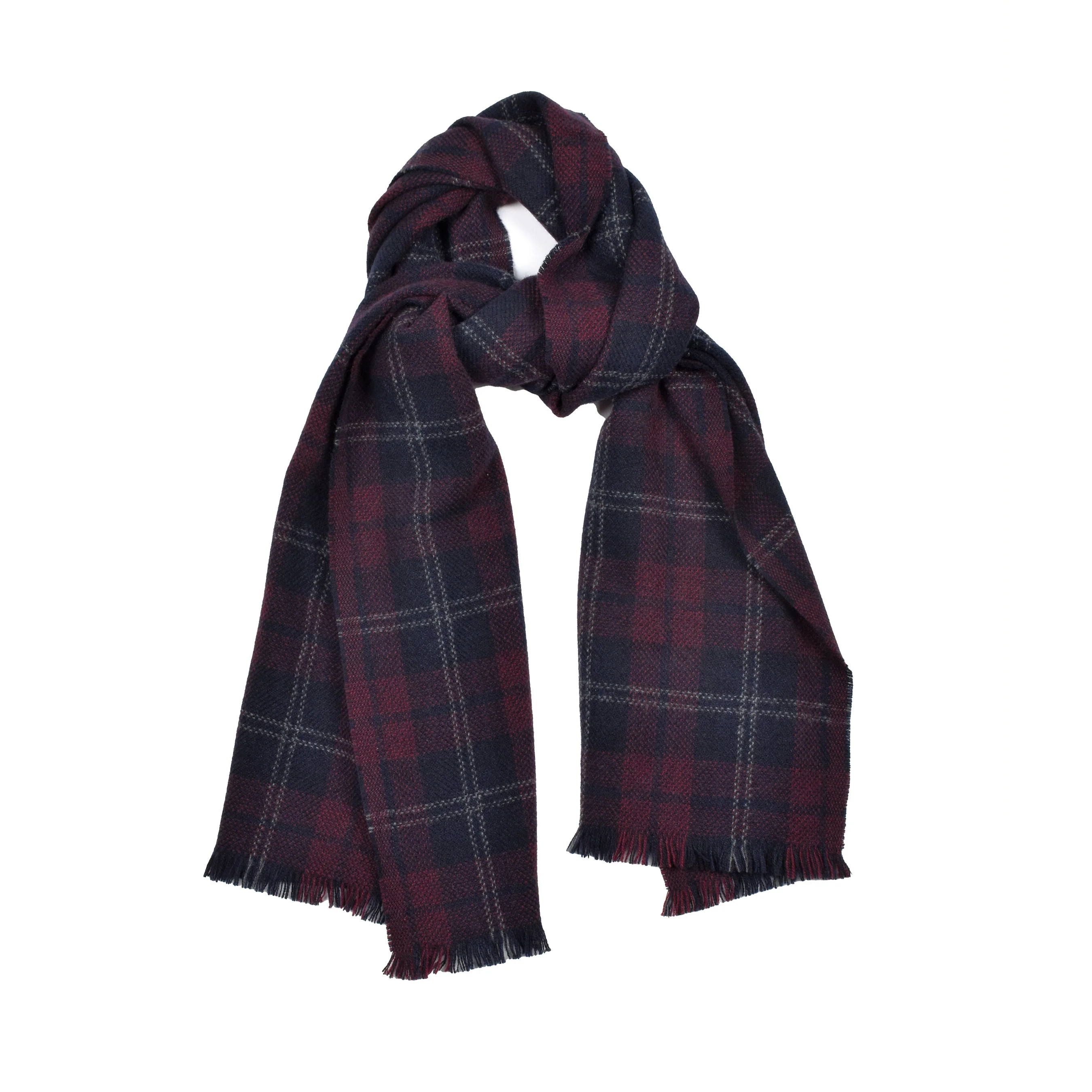 BRUNELLO CUCINELLI MEN'S 100% CASHMERE PLAID SCARF