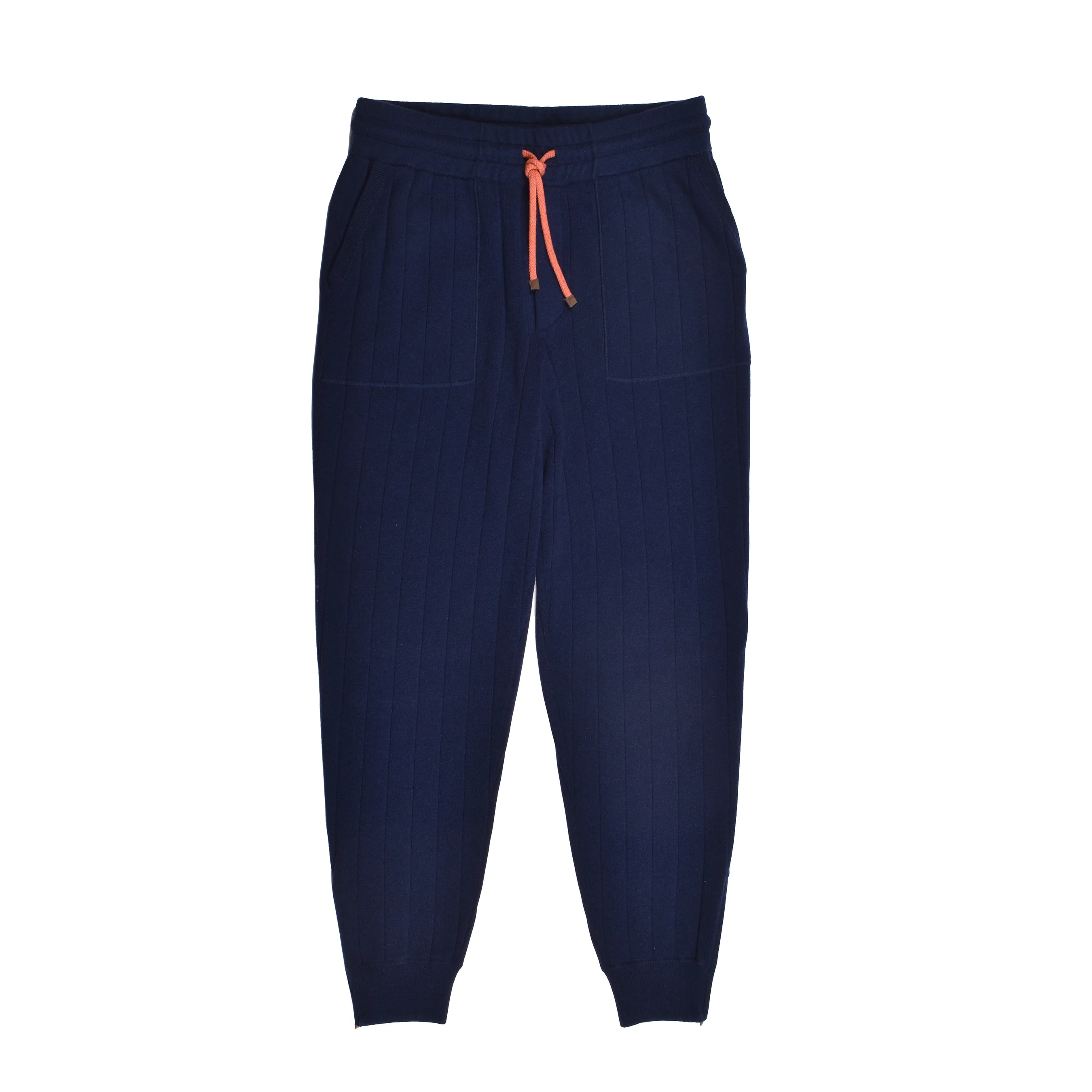 BRUNELLO CUCINELLI MEN'S NAVY CASHMERE ATHLETIC TROUSERS