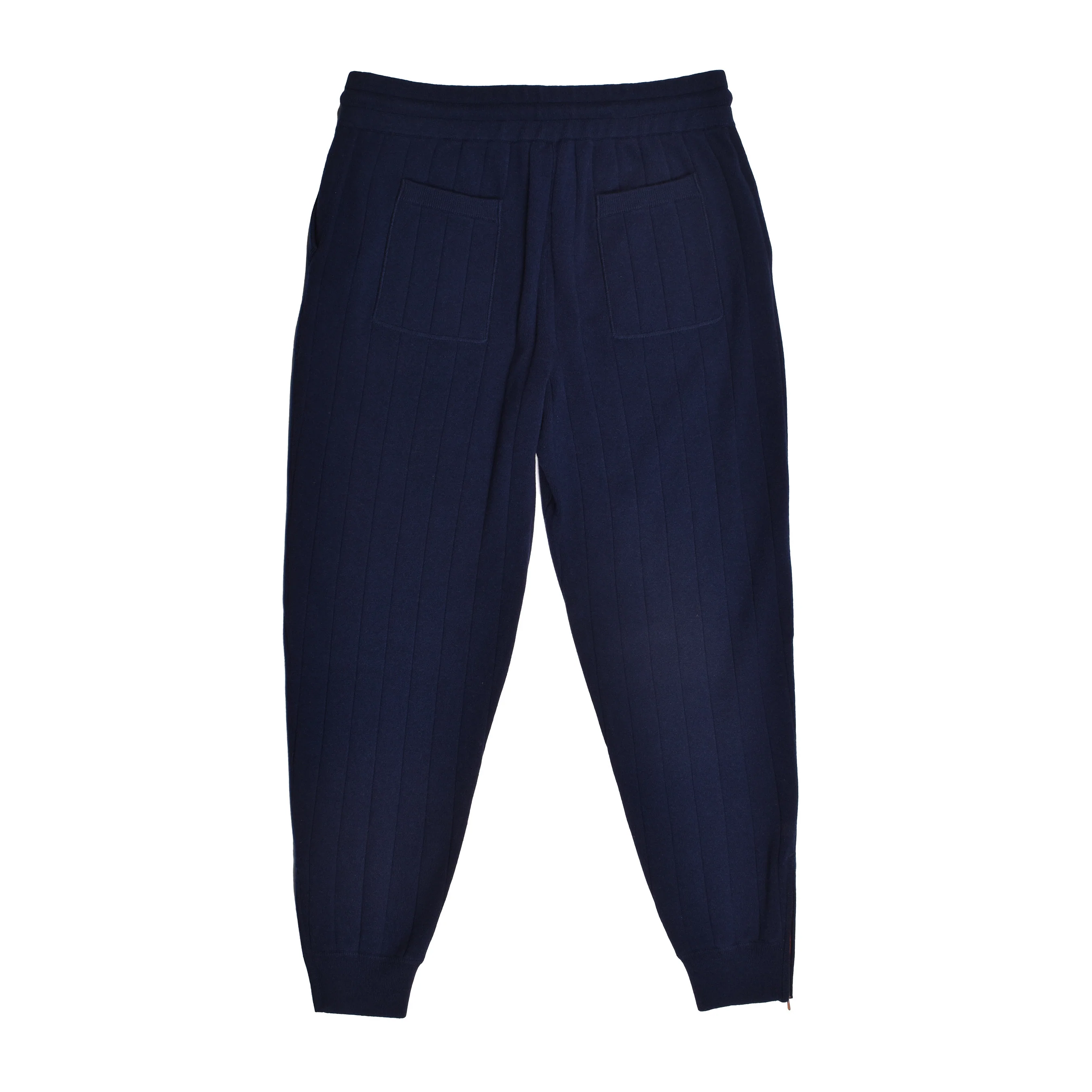 BRUNELLO CUCINELLI MEN'S NAVY CASHMERE ATHLETIC TROUSERS - Image 2