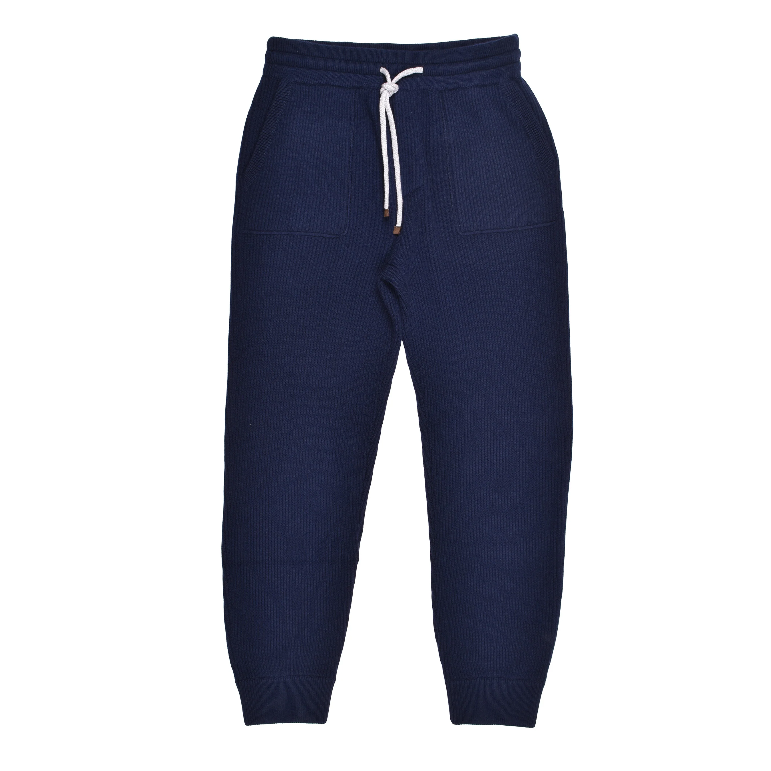 BRUNELLO CUCINELLI MEN'S 100% CASHMERE RIBBED FASHION KNIT TRAVEL SWEAT PANTS