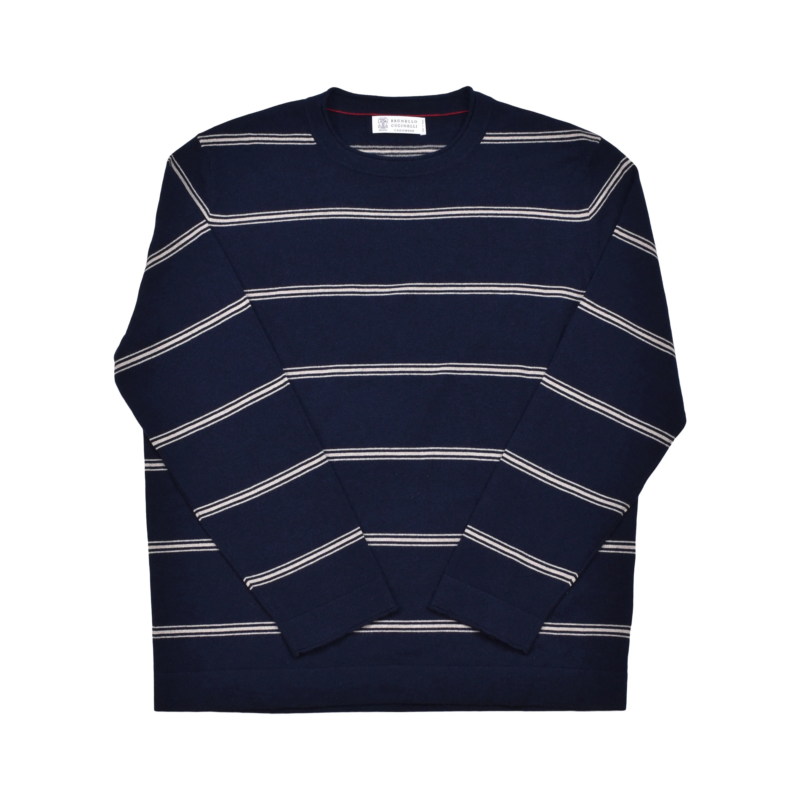 BRUNELLO CUCINELLI MEN'S 100% CASHMERE TWO TONE CREW NECK SWEATER/PULLOVER - Image 3