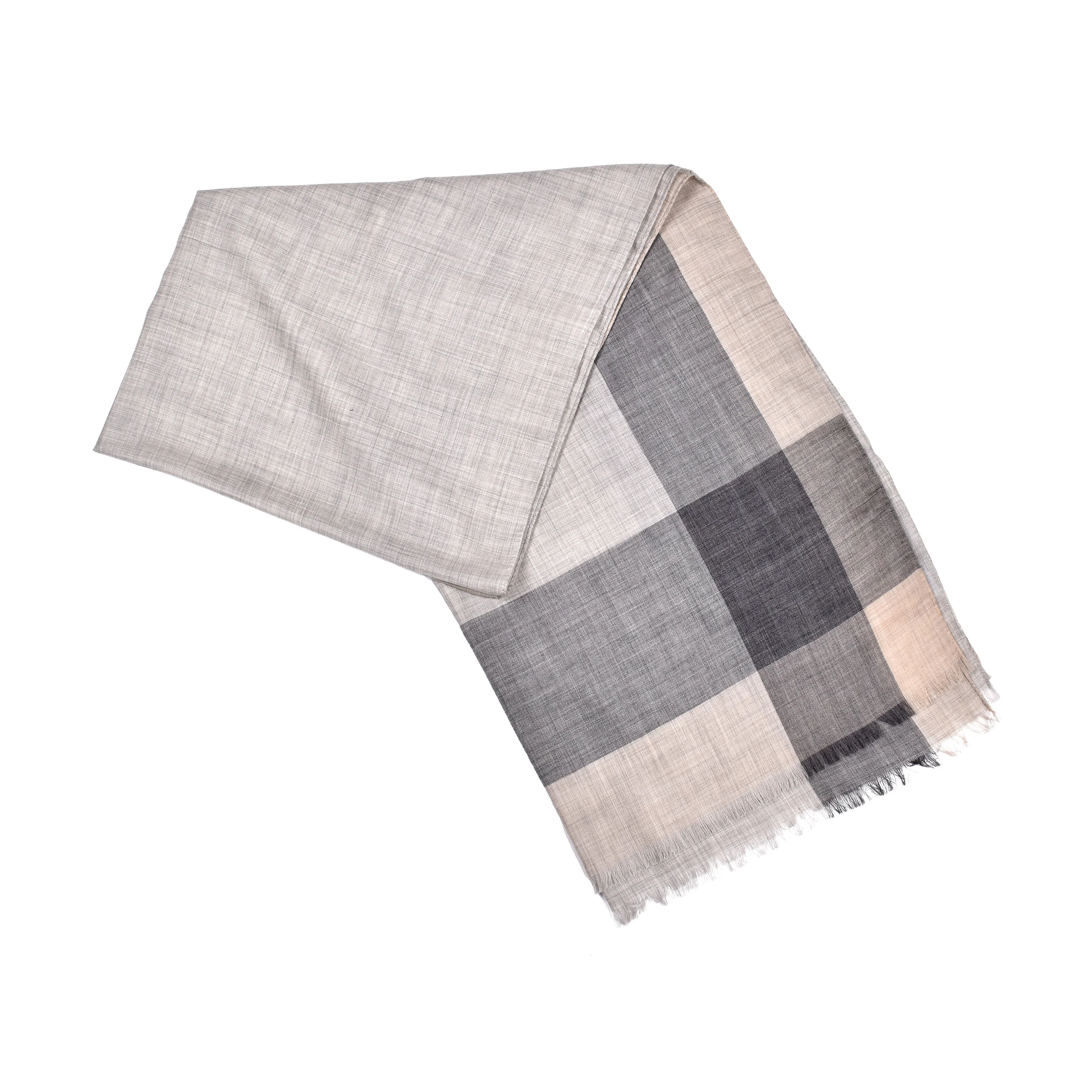 BRUNELLO CUCINELLI MEN'S 100% CASHMERE TWO TONE LIGHT WEIGHT FASHION SCARF - Image 2