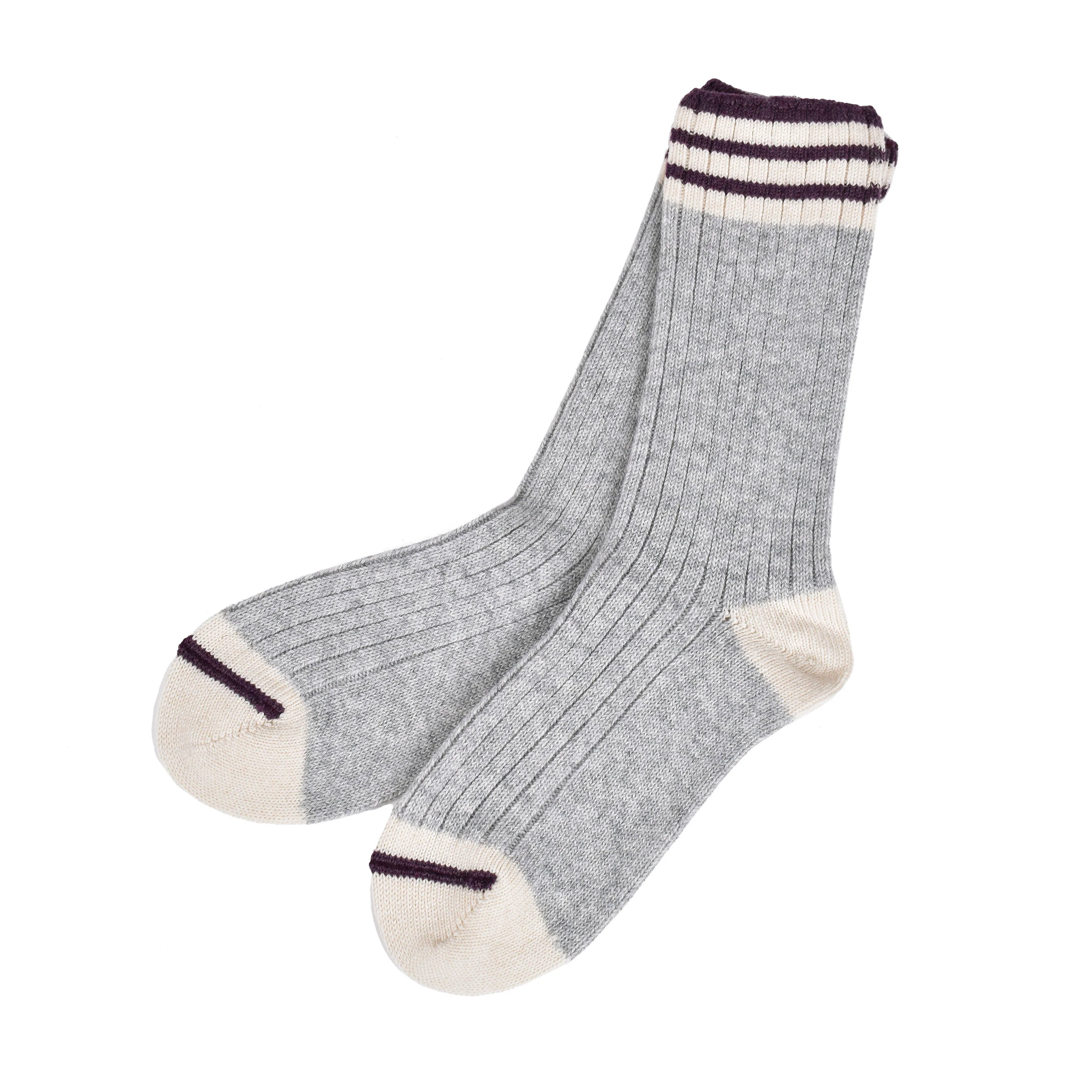 BRUNELLO CUCINELLI MEN'S GRAY CASHMERE TWO-TONE MID-CALF SOCKS