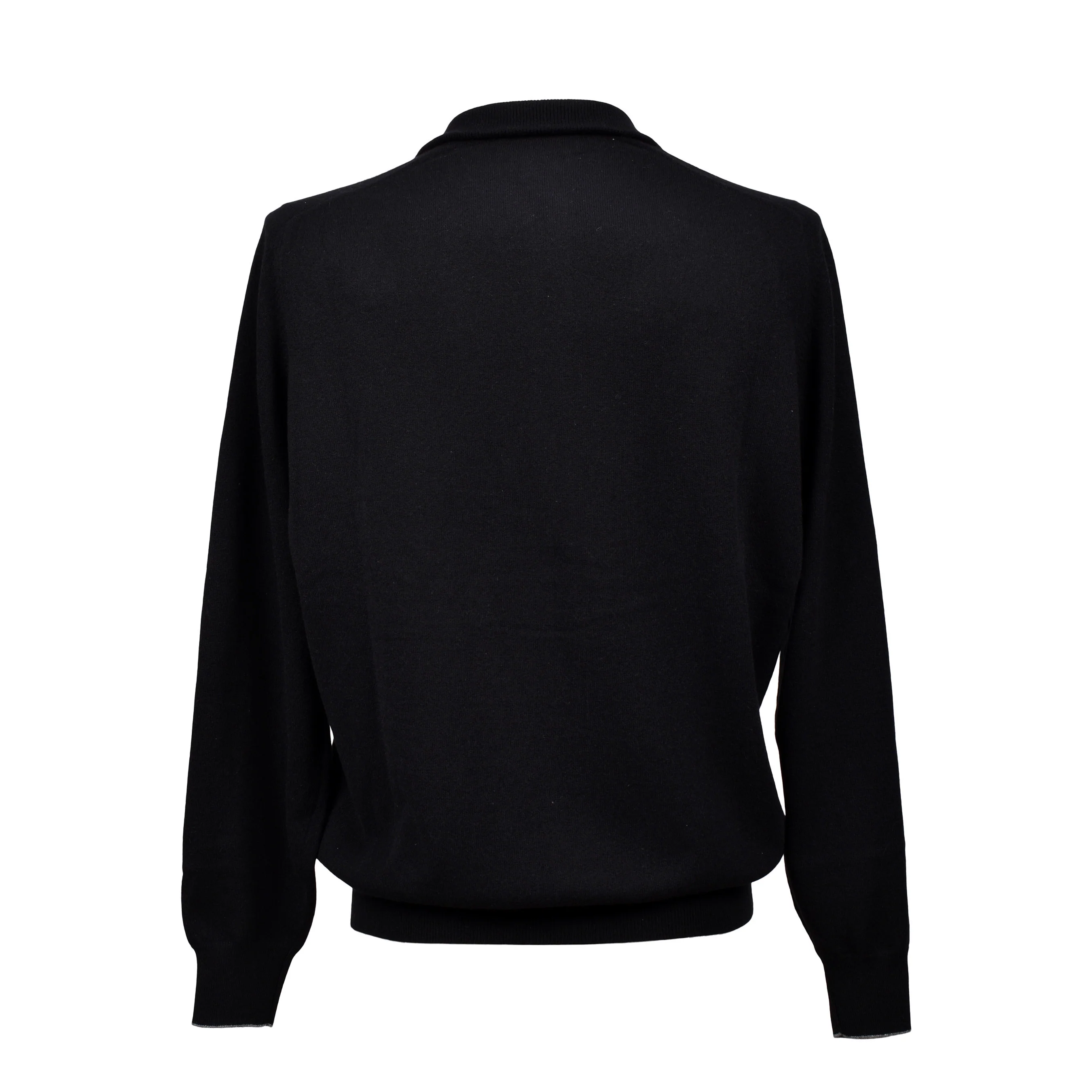 BRUNELLO CUCINELLI MEN'S 100% CASHMERE ZET BLACK ZIP UP SWEATER - Image 2