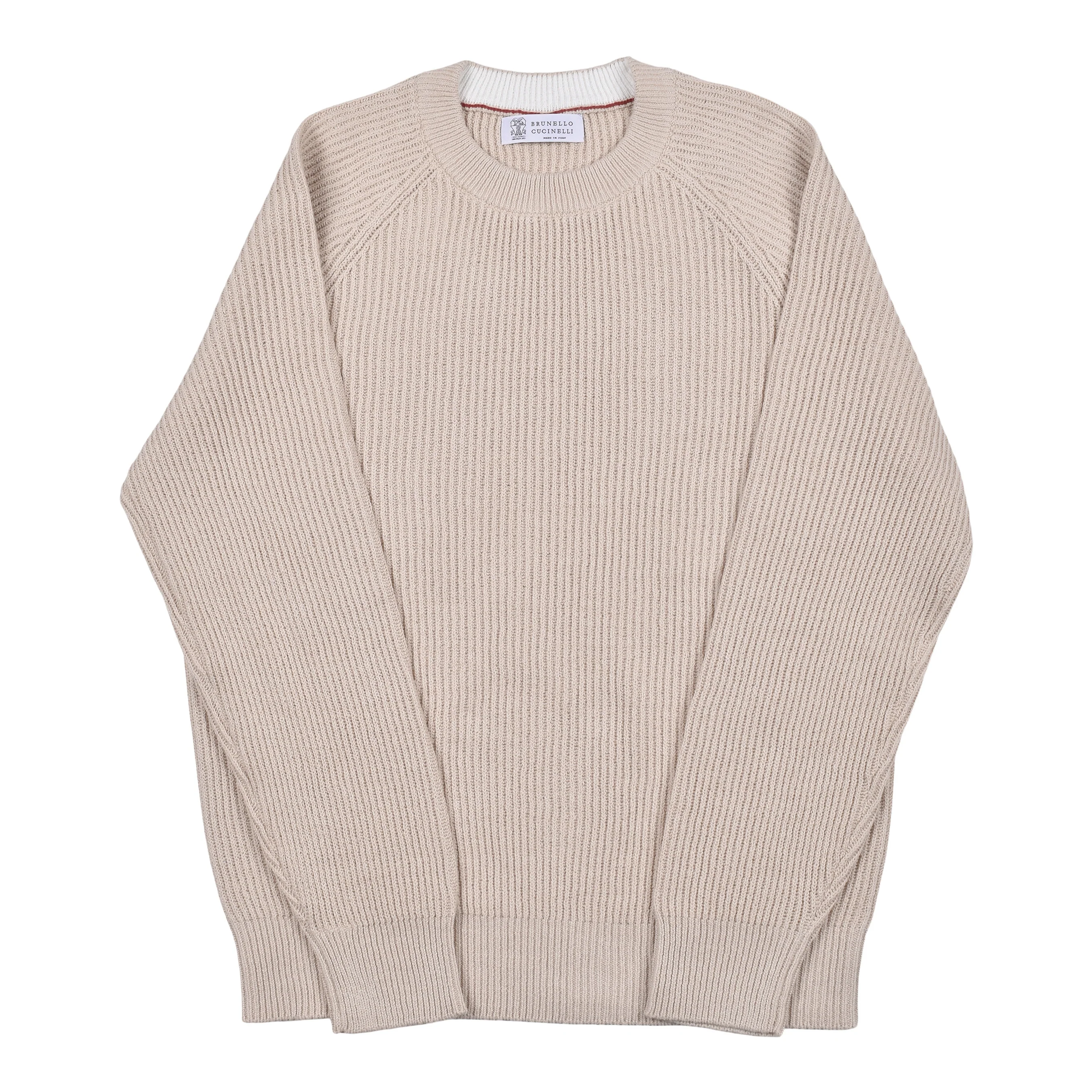 BRUNELLO CUCINELLI MEN'S 100% COTTON CREW NECK ENGLISH RIB SWEATER/PULLOVER NEW - Image 3