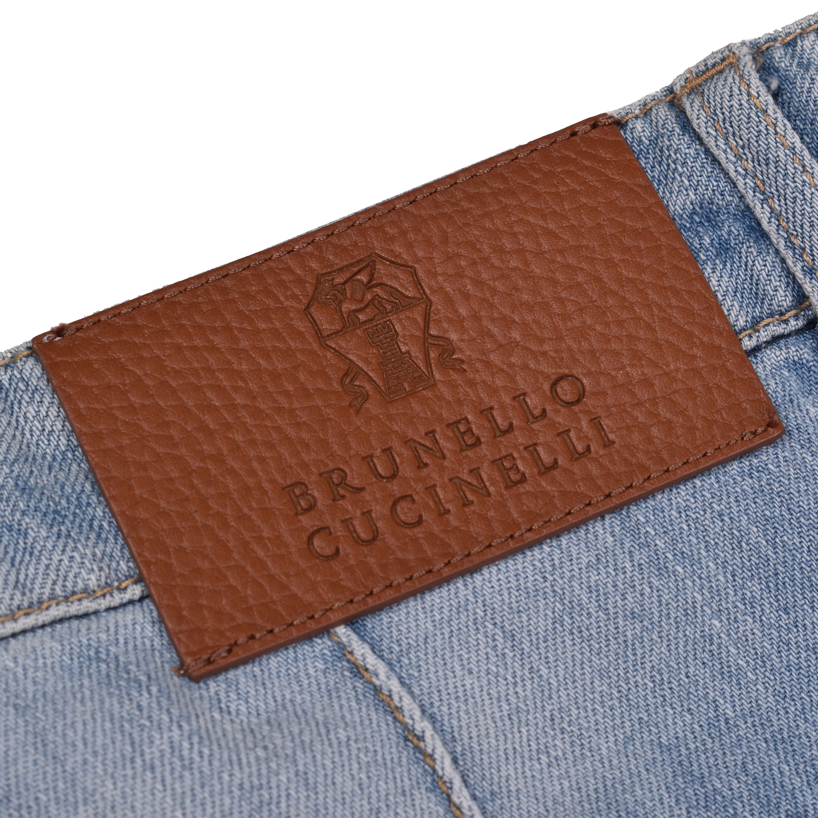 BRUNELLO CUCINELLI MEN'S 100% COTTON DISTRESSED TRADITIONAL FIT DENIM JEAN PANTS - Image 4