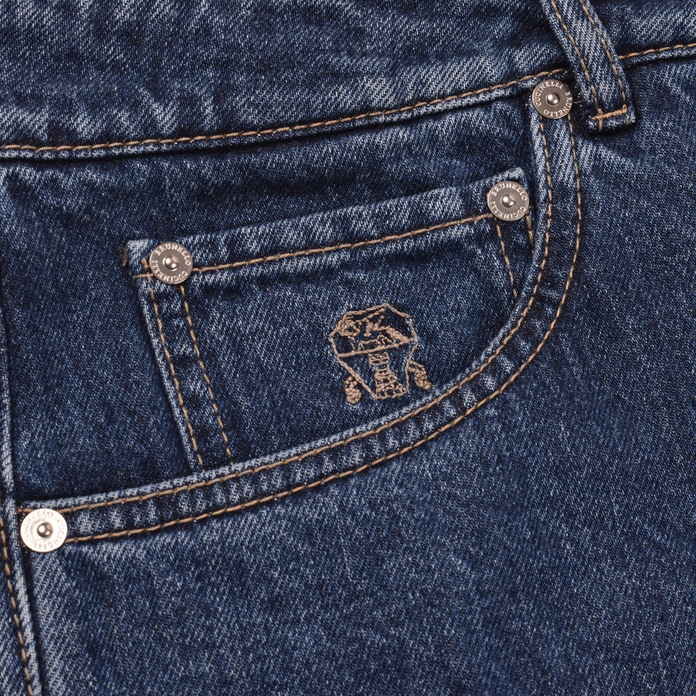 BRUNELLO CUCINELLI MEN'S 100% COTTON FIVE POCKET LEISURE FIT DENIM/JEAN PANT NEW - Image 3