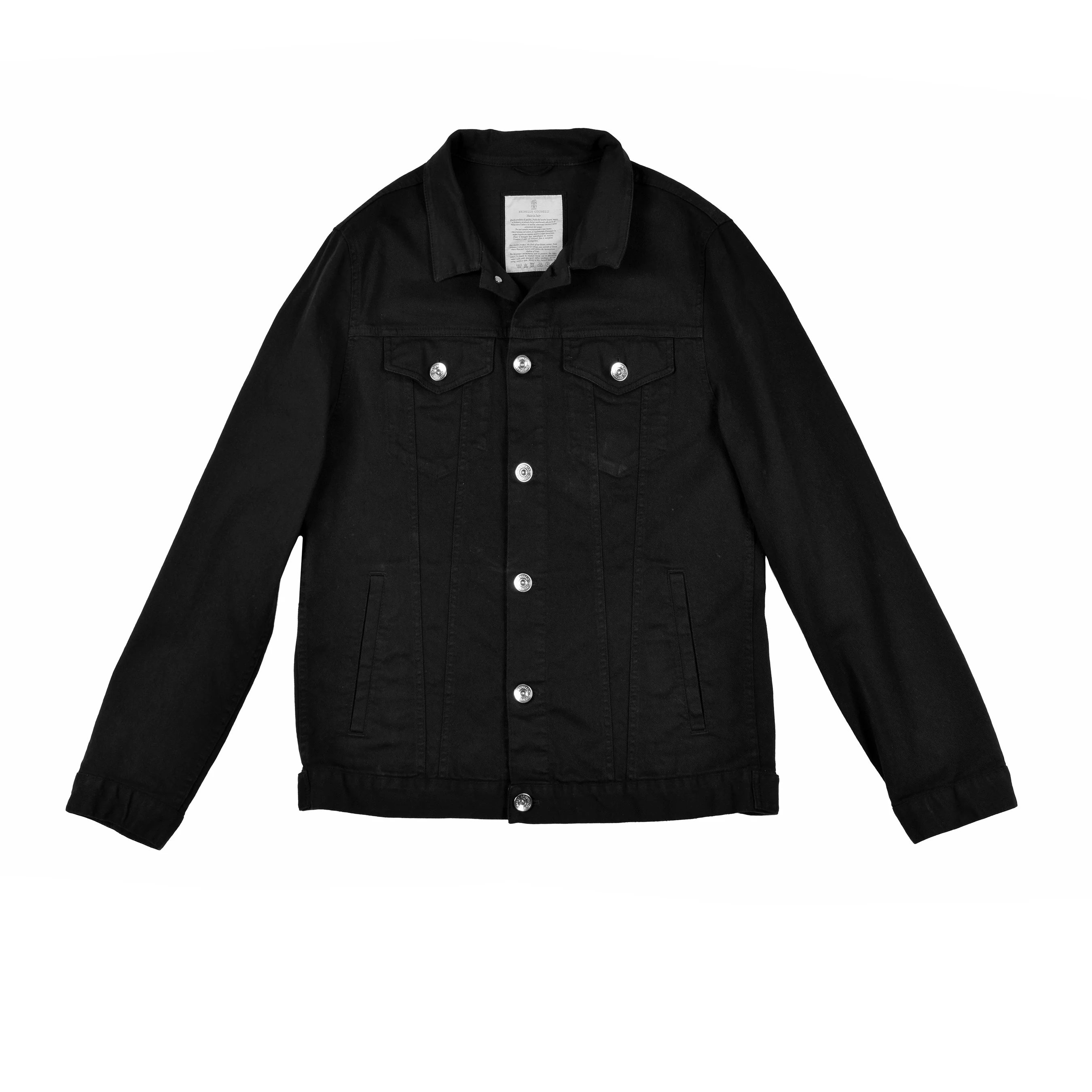 BRUNELLO CUCINELLI MEN'S BLACK DENIM JACKET - Image 3