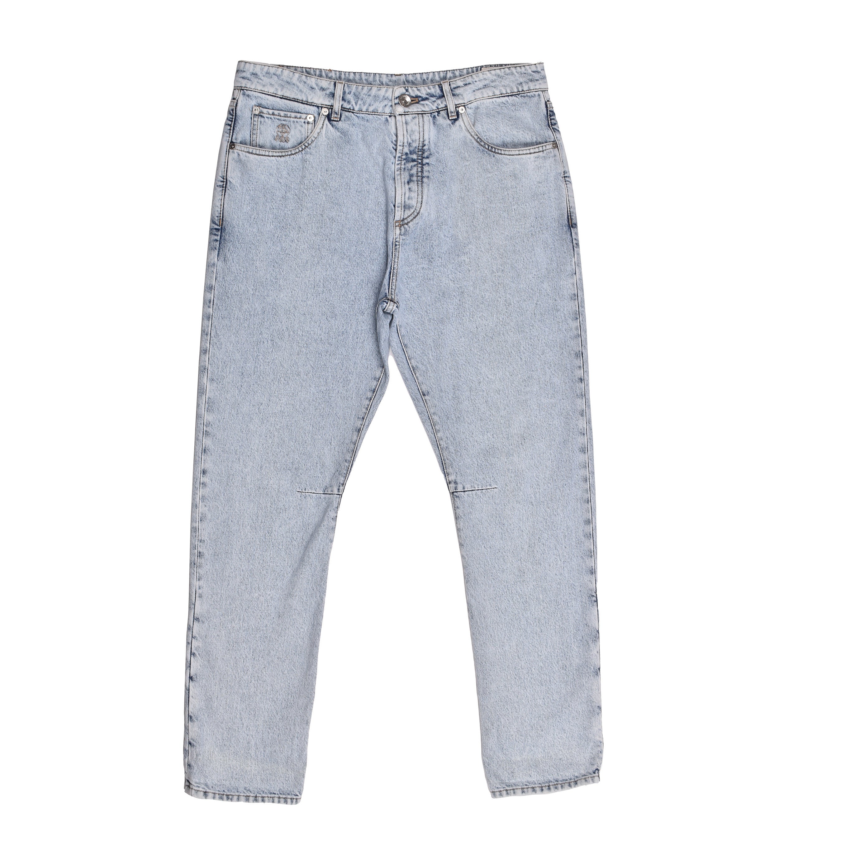 BRUNELLO CUCINELLI MEN'S LIGHT WASH FIVE-POCKET JEANS