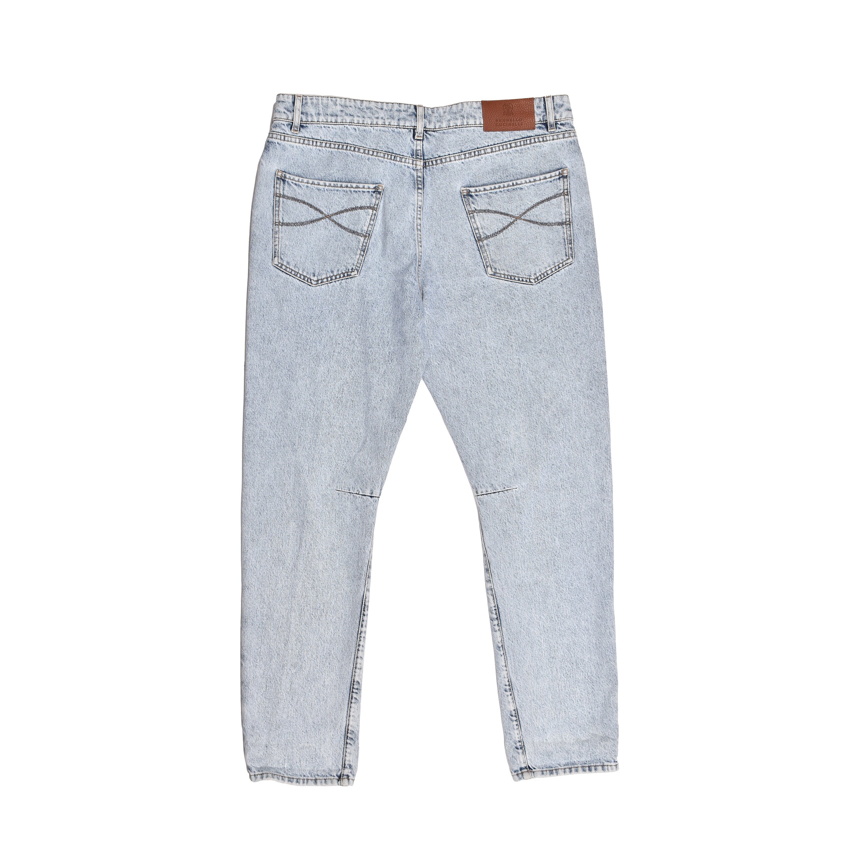 BRUNELLO CUCINELLI MEN'S LIGHT WASH FIVE-POCKET JEANS - Image 2