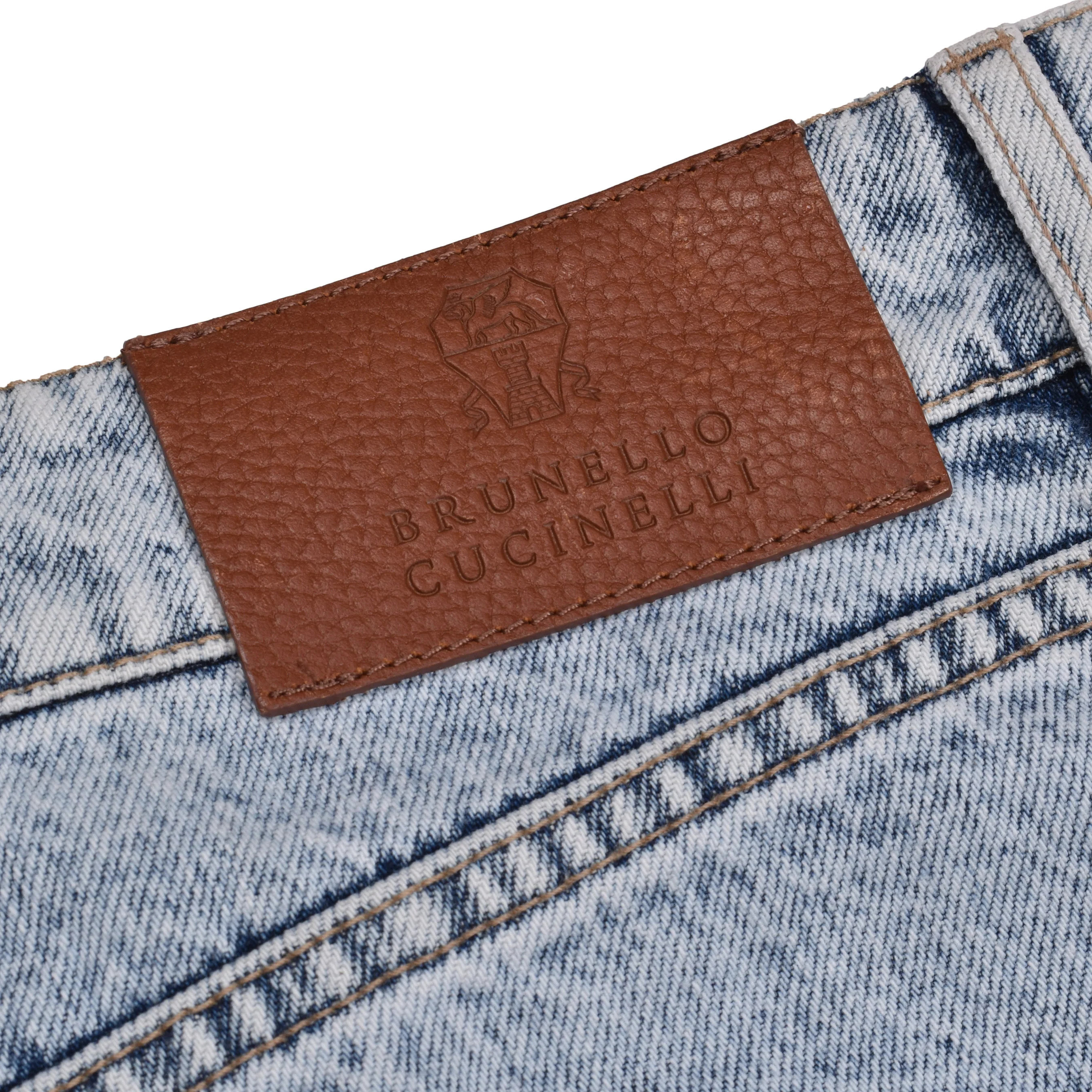 BRUNELLO CUCINELLI MEN'S LIGHT WASH FIVE-POCKET JEANS - Image 4