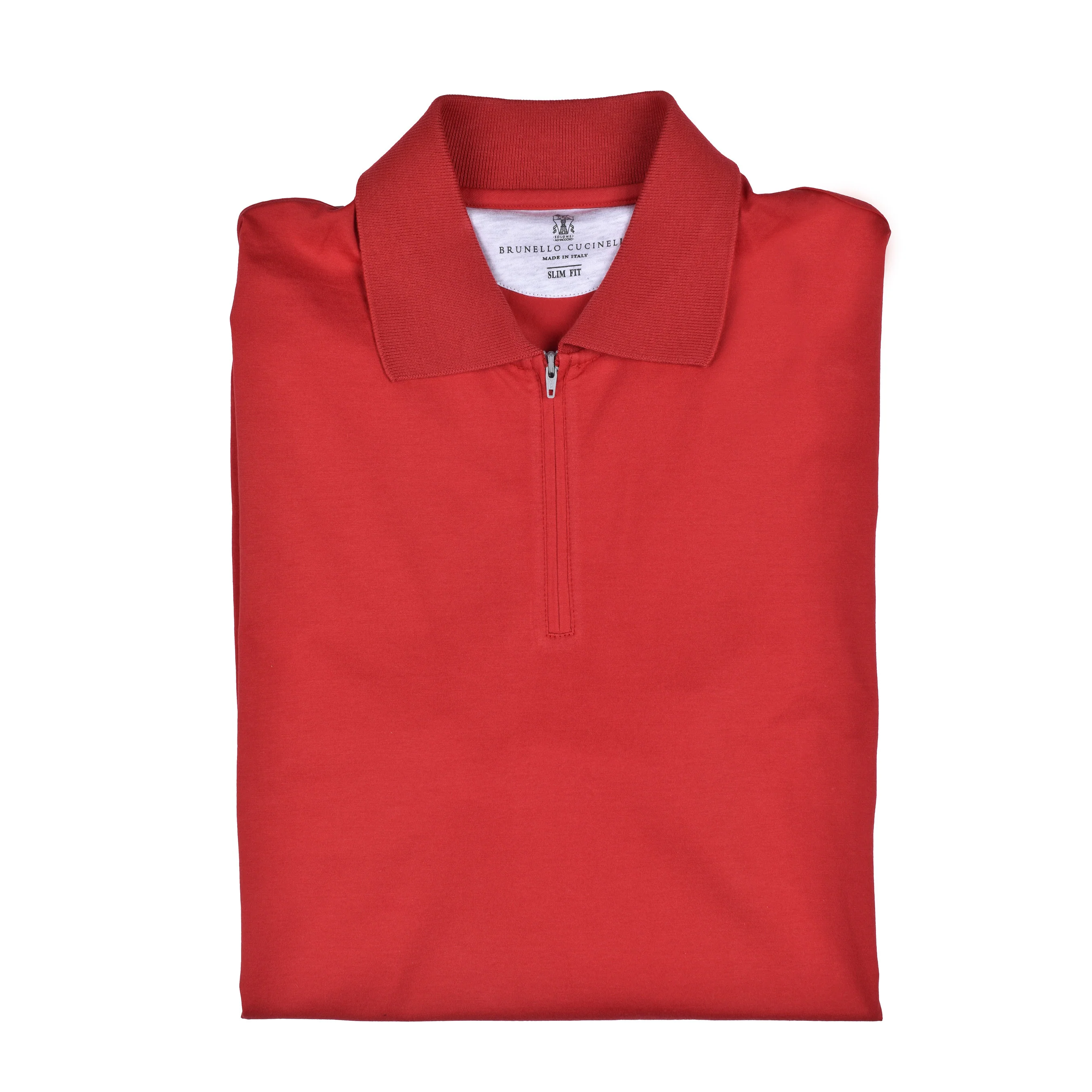 BRUNELLO CUCINELLI MENS 100% COTTON POLO TYPE CASUAL 1/4 ZIP UP SHIRT