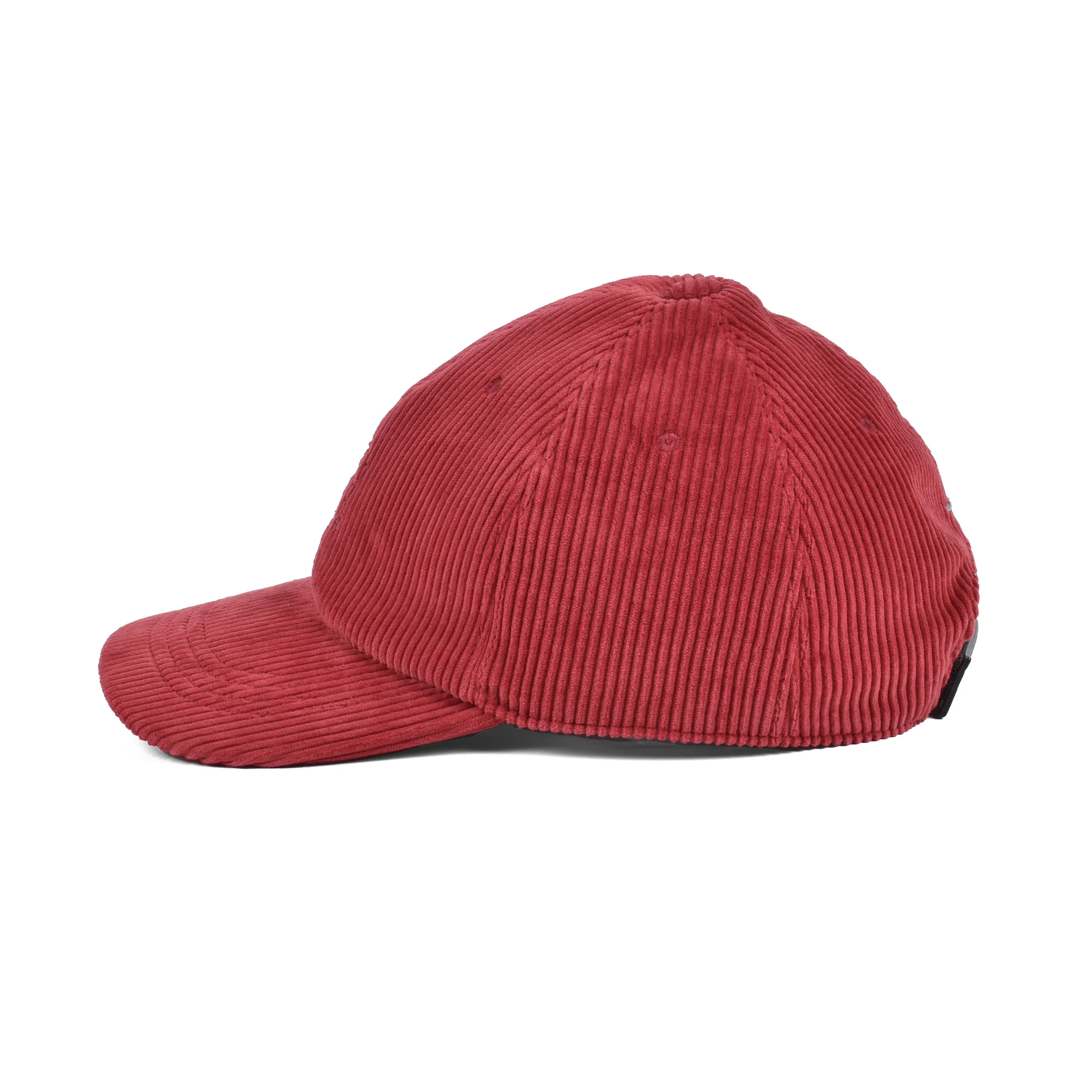 BRUNELLO CUCINELLI MEN'S 100% COTTON RED CORDUROY LOGO BASEBALL CAP/HAT - Image 2