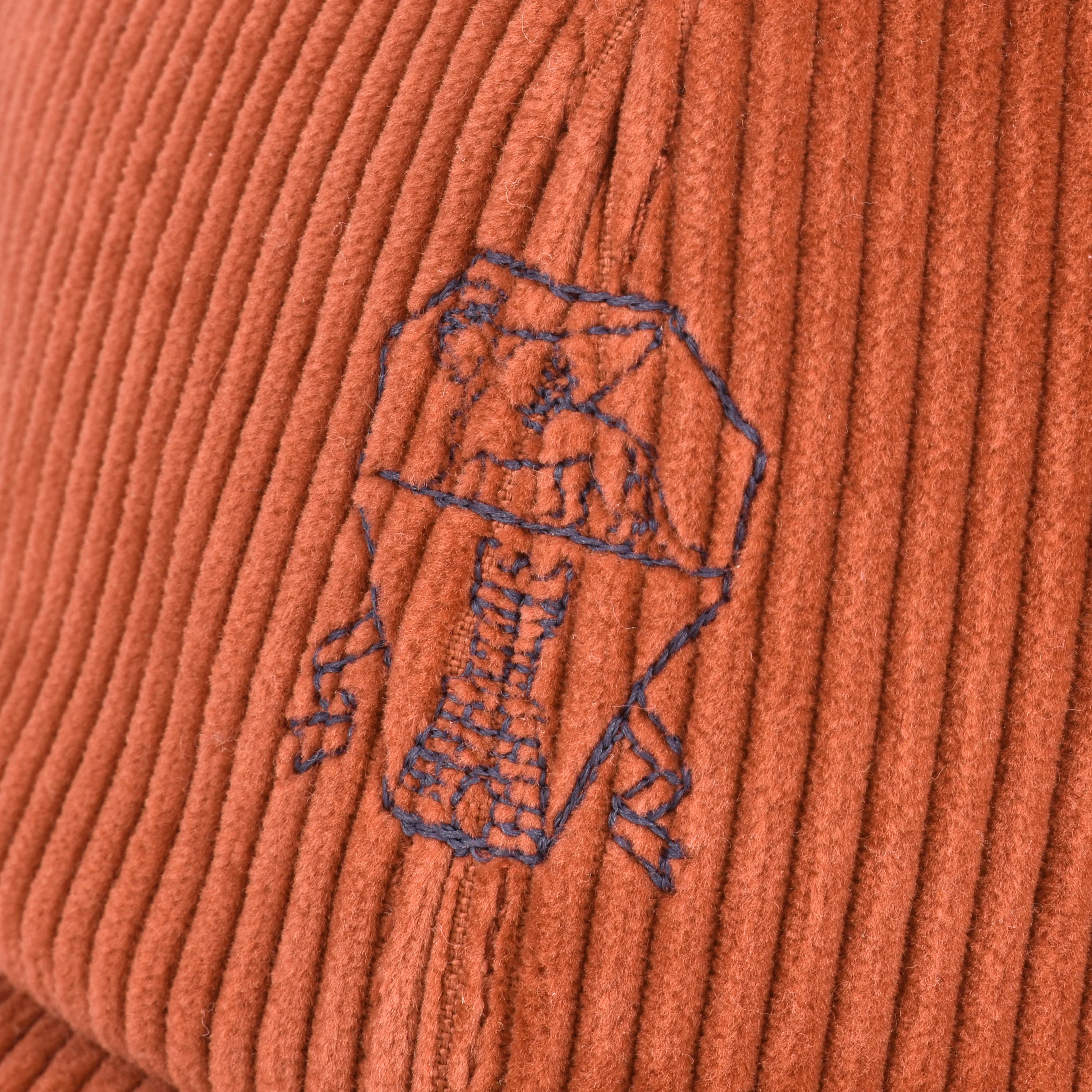 BRUNELLO CUCINELLI MEN'S 100% COTTON SALMON CORDUROY LOGO BASEBALL CAP/HAT - Image 4