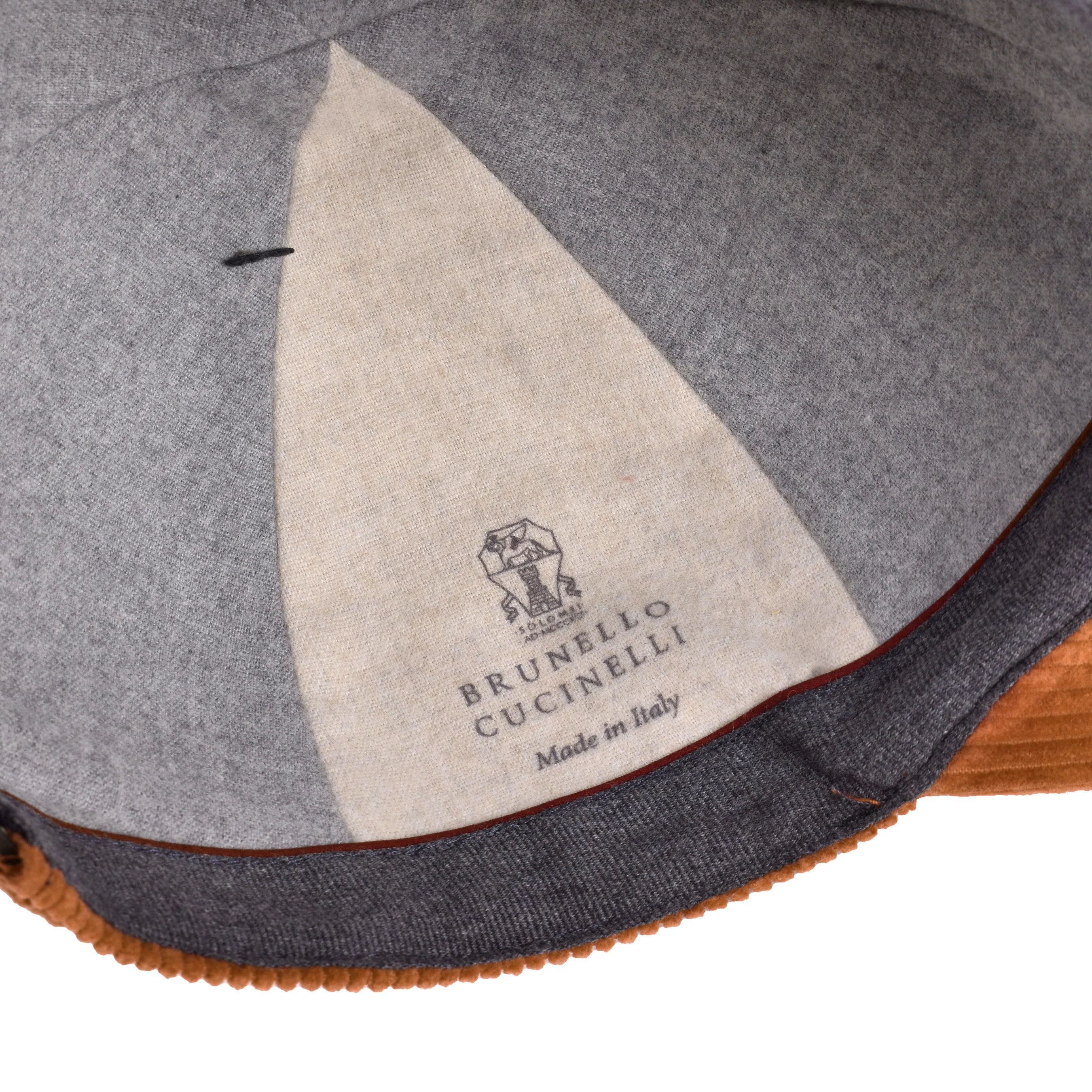 BRUNELLO CUCINELLI MEN'S 100% COTTON SALMON CORDUROY LOGO BASEBALL CAP/HAT - Image 5