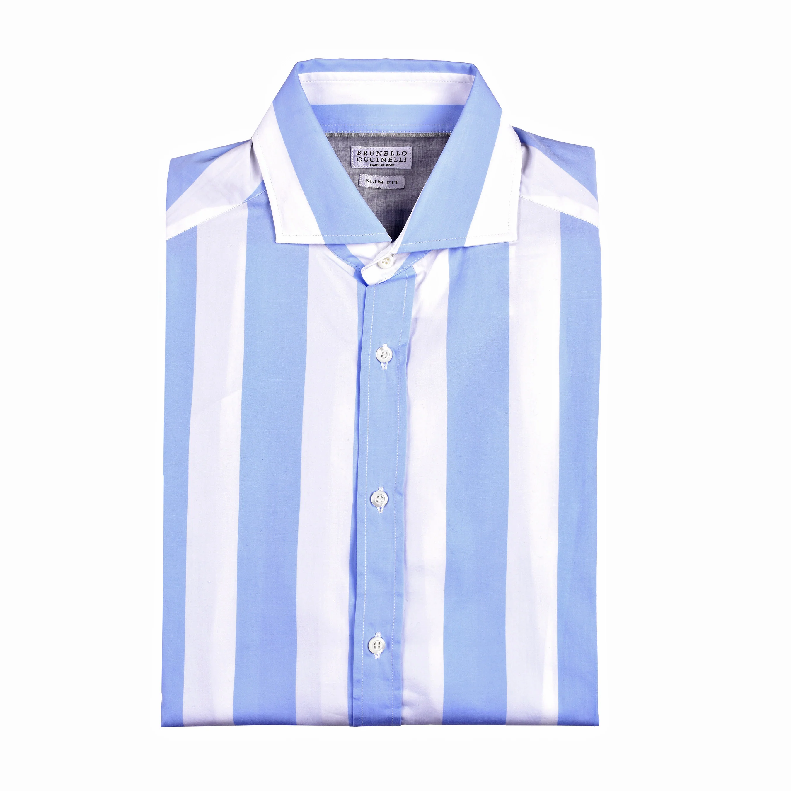 BRUNELLO CUCINELLI MEN'S 100% COTTON SLIM FIT LONG SLEEVE CASUAL SHIRT