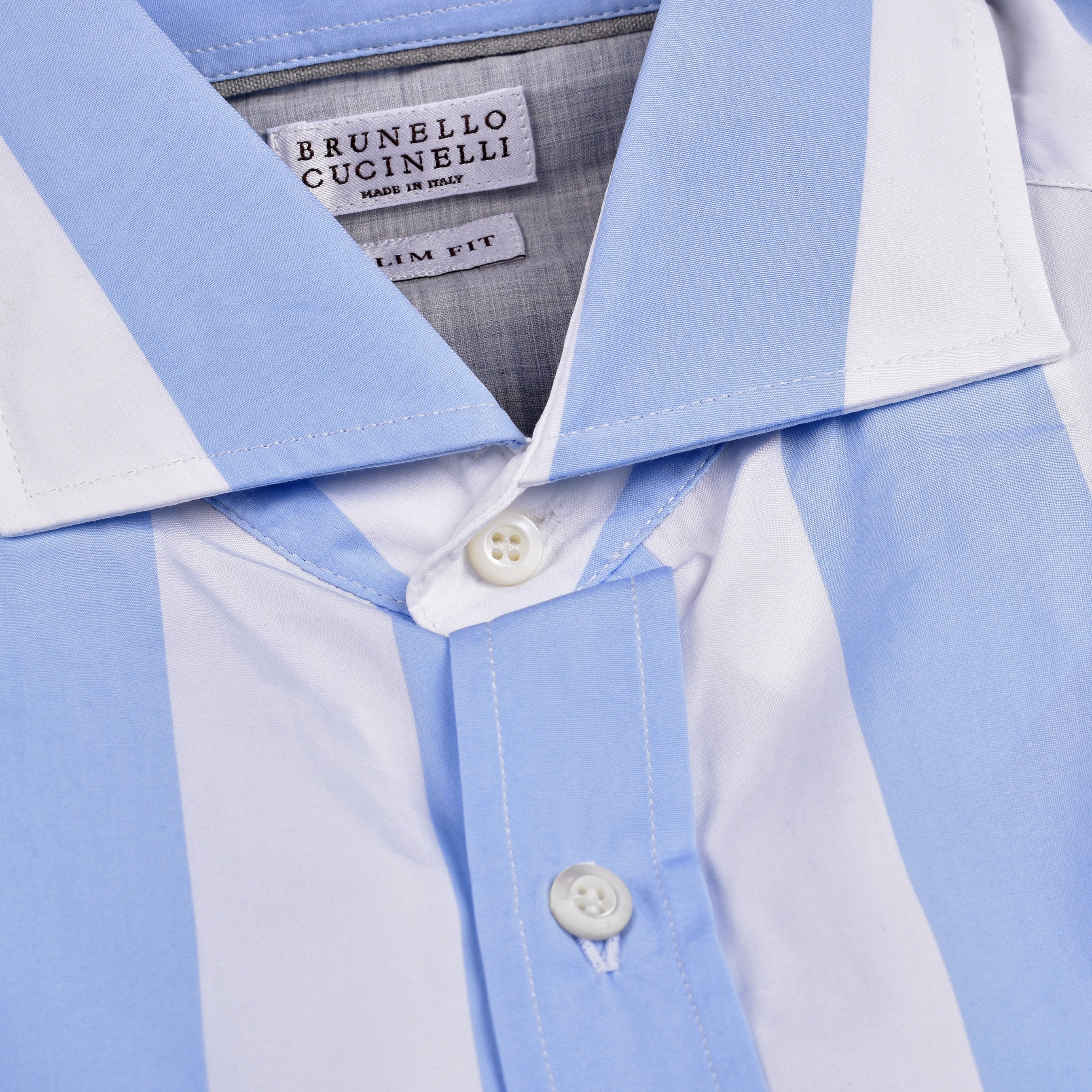 BRUNELLO CUCINELLI MEN'S 100% COTTON SLIM FIT LONG SLEEVE CASUAL SHIRT - Image 2