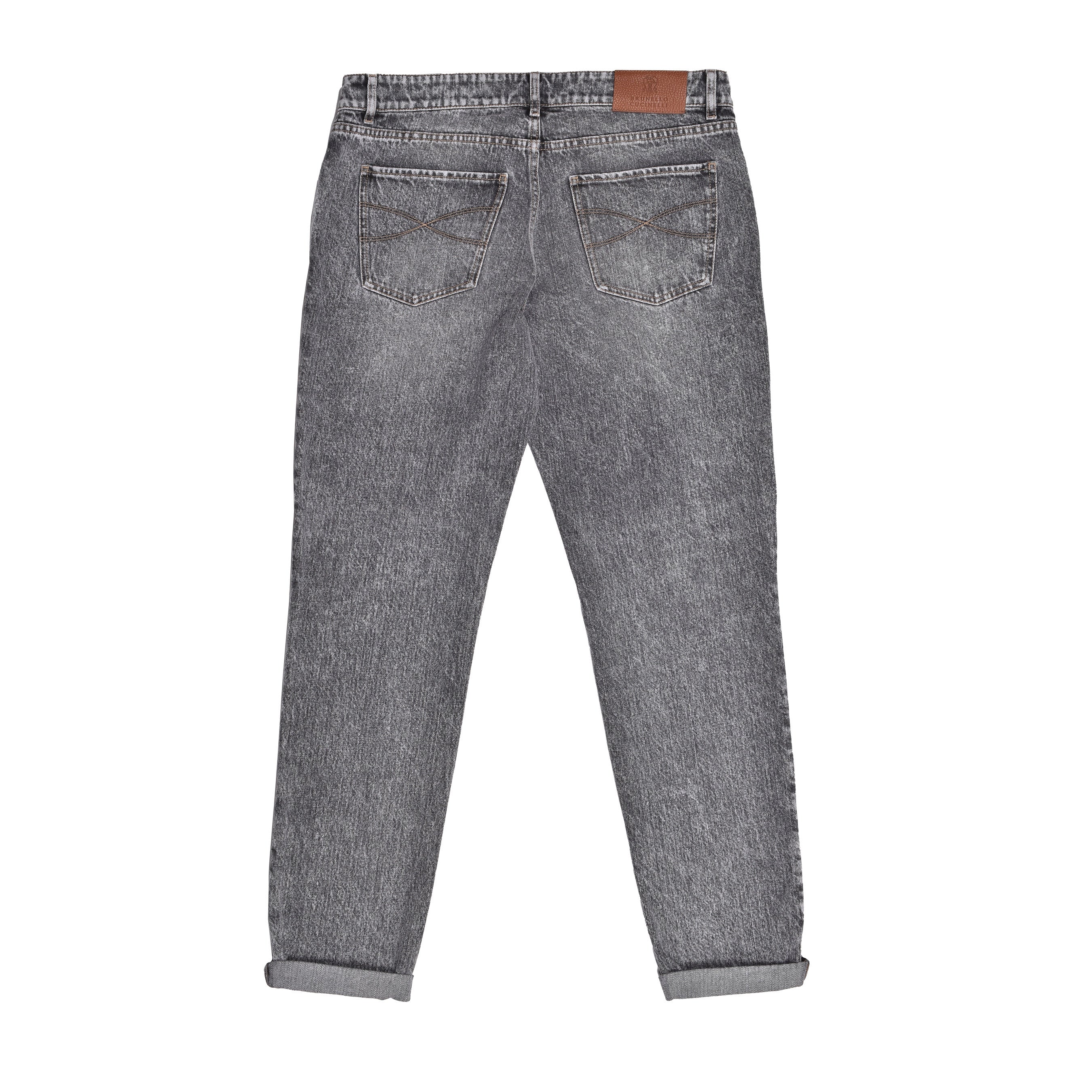 BRUNELLO CUCINELLI MEN'S 100% COTTON TRADITIONAL FIT 5 POCKET DENIM JEAN PANTS - Image 2