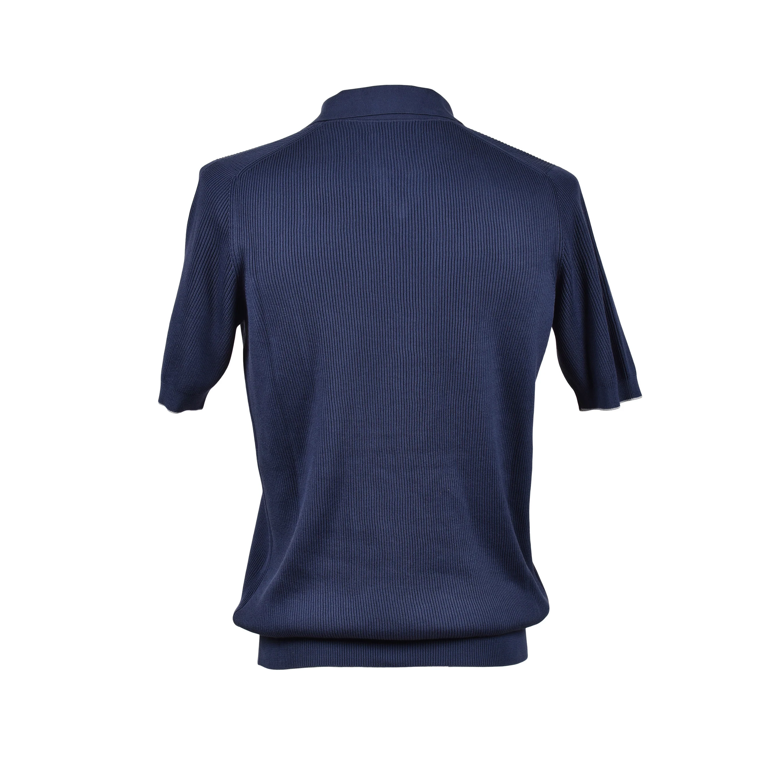 BRUNELLO CUCINELLI MEN'S 100% COTTON V NECK RIBBED SHIRT/SWEATER - Image 2