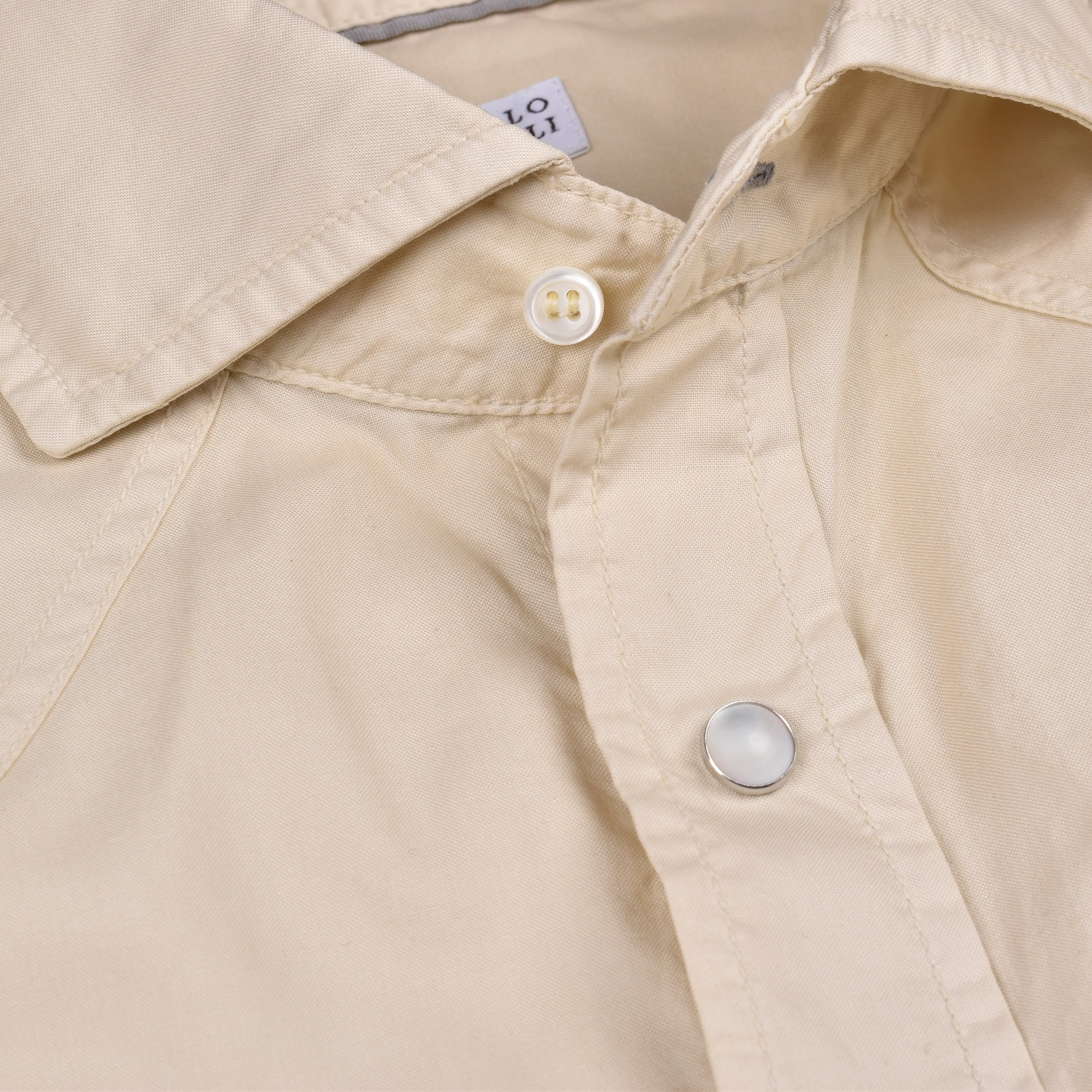 BRUNELLO CUCINELLI MEN'S 100% COTTON WESTERN STYLE LEISURE FIT LONG SLEEVE SHIRT - Image 2