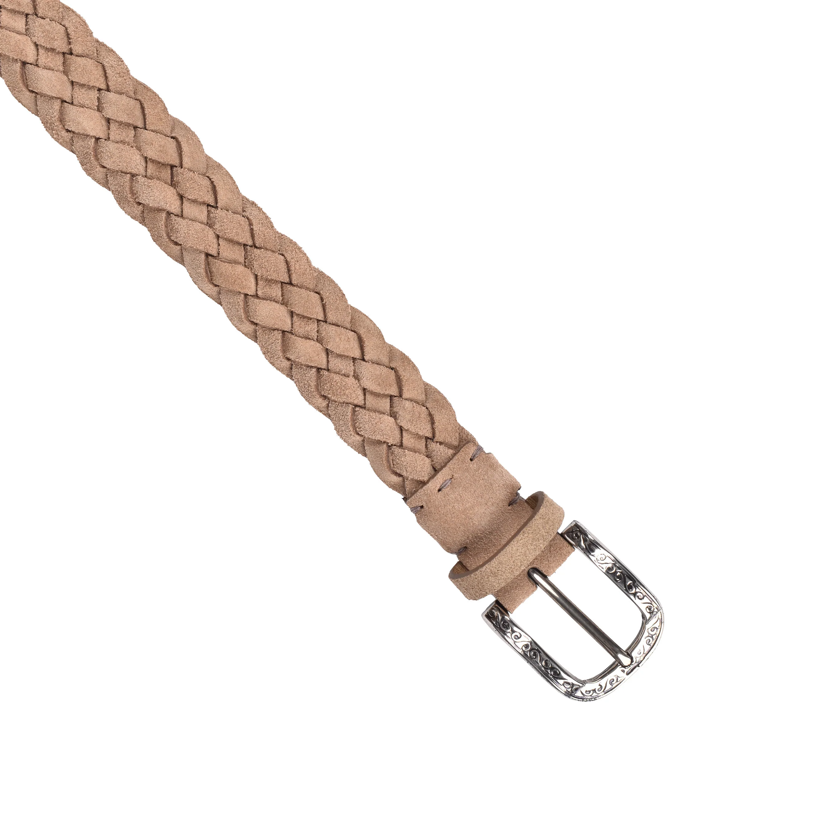 BRUNELLO CUCINELLI MEN'S 100% LEATHER BRAIDED BELT WITH WESTERN STYLE BUCKLE - Image 2